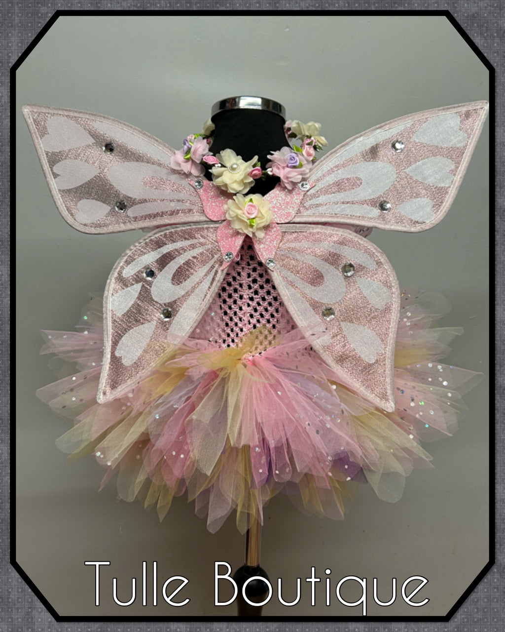 Girls toddlers Lila fairy tutu dress pinks and nude, ballgown, fancy dress costume