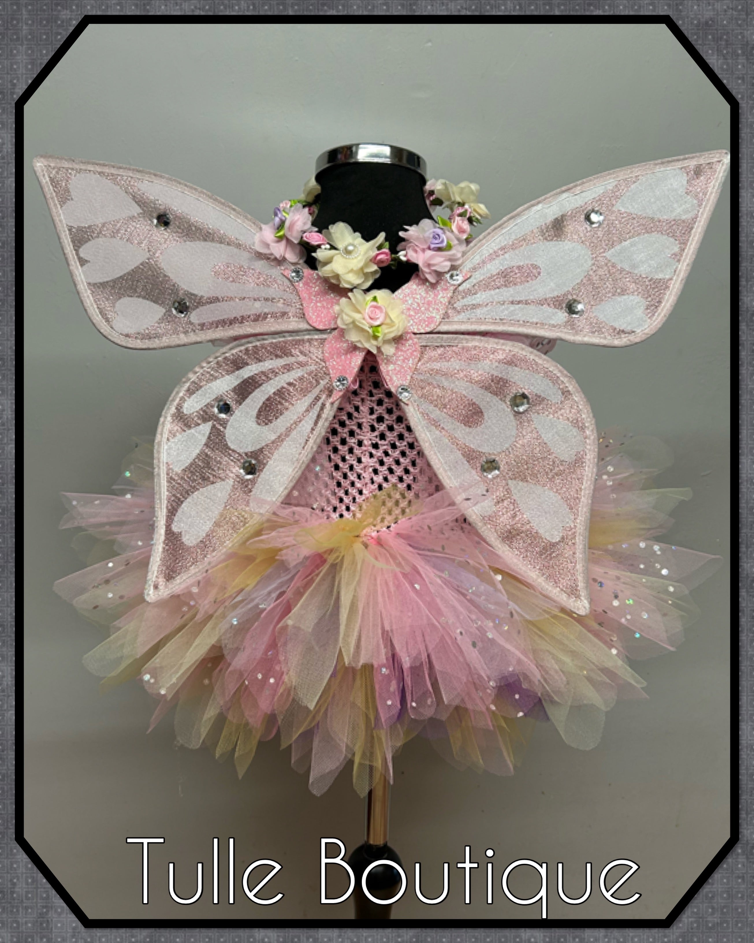 Girls toddlers Lila fairy tutu dress pinks and nude, ballgown, fancy dress costume