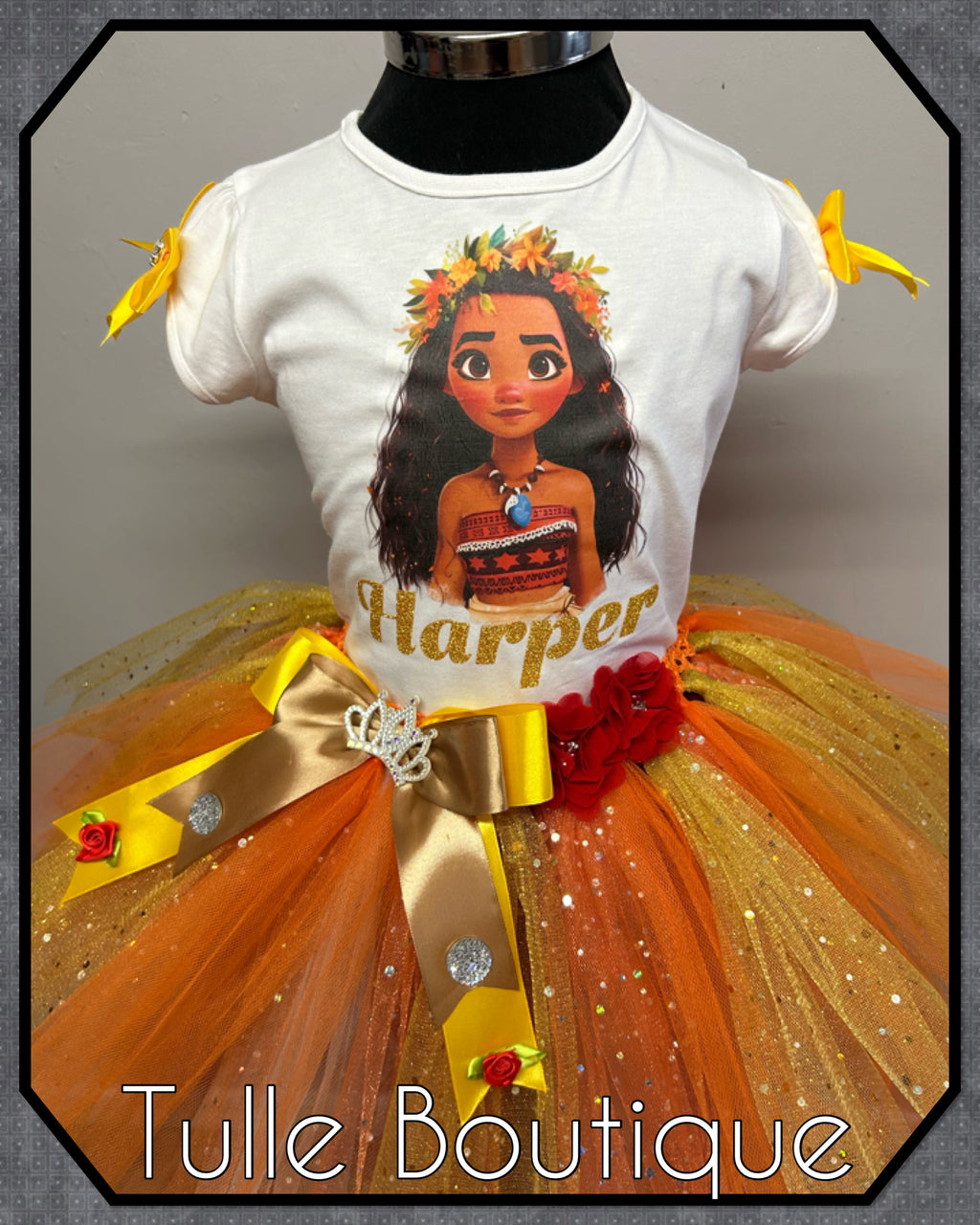 Girls toddlers Moana birthday tutu outfit fancy dress costume