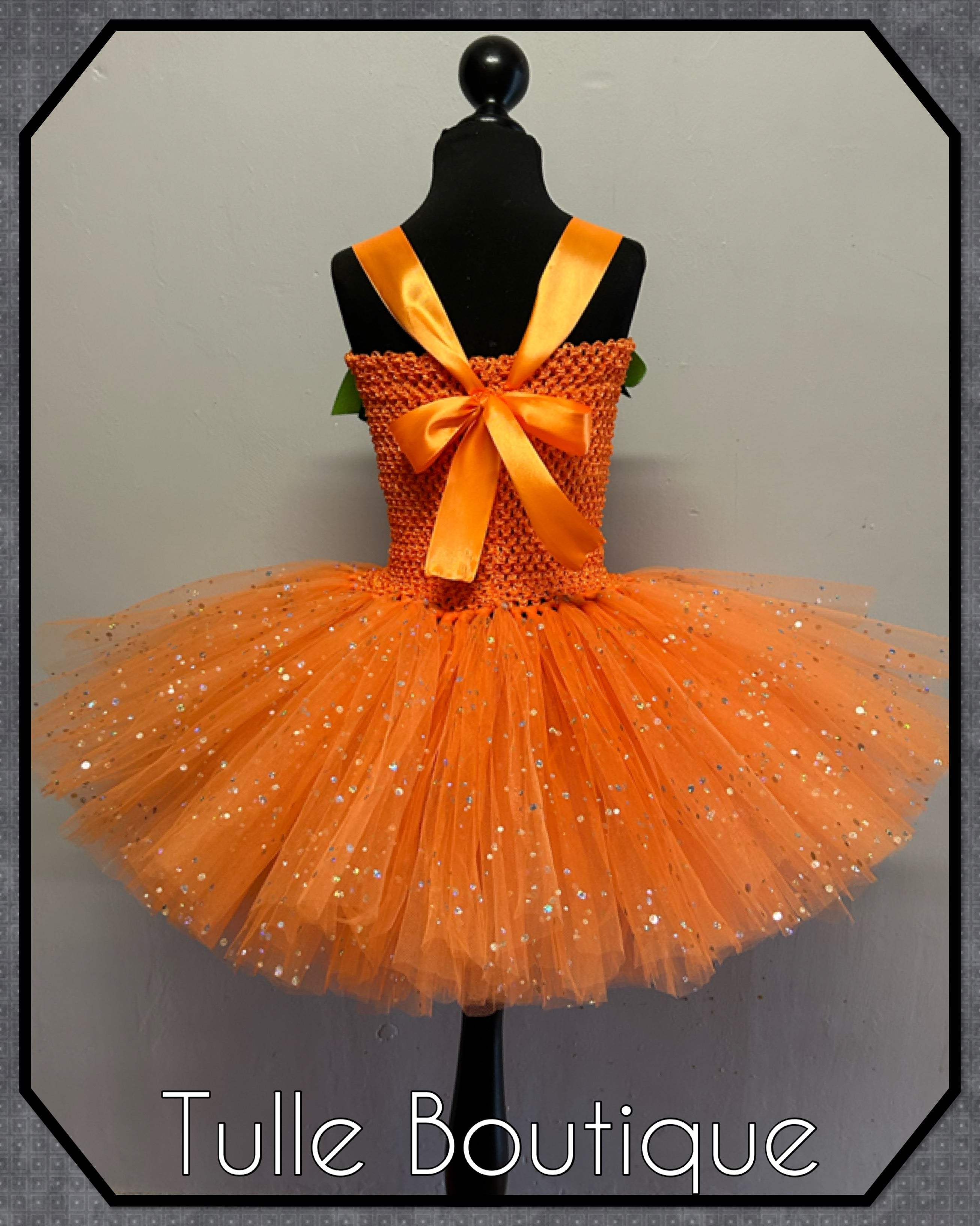 Girls toddlers Sparkly glitter Pumpkin Halloween tutu dress, ballgown, fancy dress costume