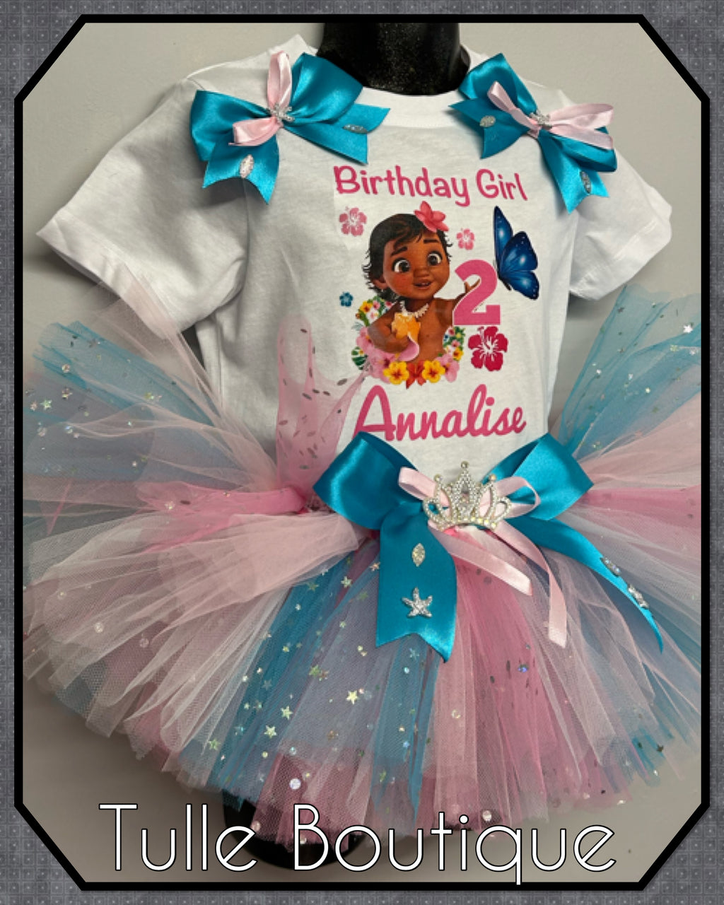 Girls toddlers Baby Moana birthday tutu outfit fancy dress costume