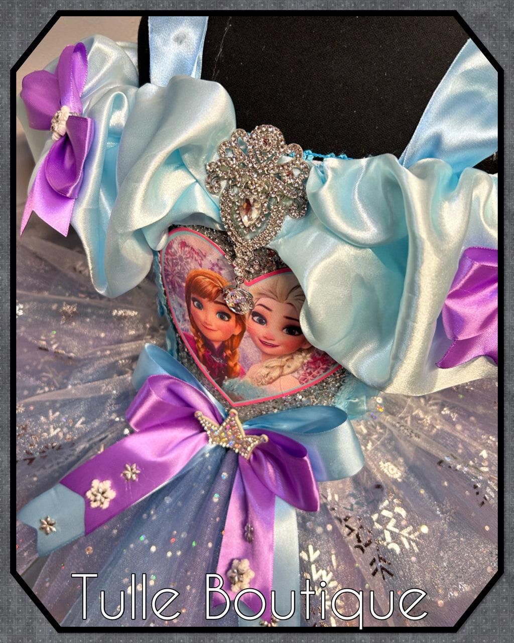 Girls toddlers Frozen Elsa and Anna tutu dress, blue and lilac ballgown, fancy dress costume