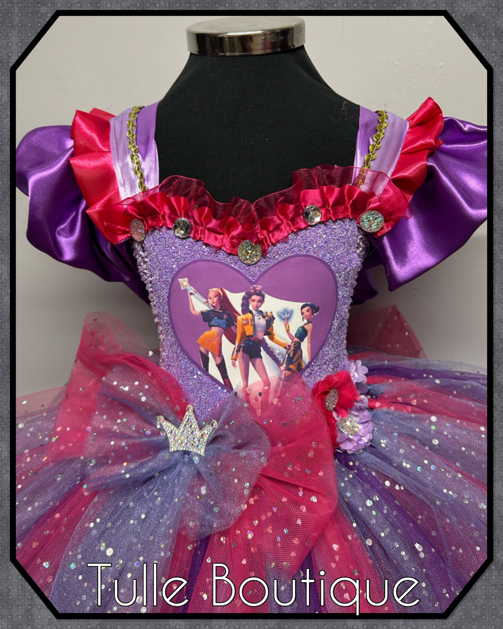 Girls toddlers Princess tutu dress, ballgown, Kpop Demon Hunters fancy dress costume