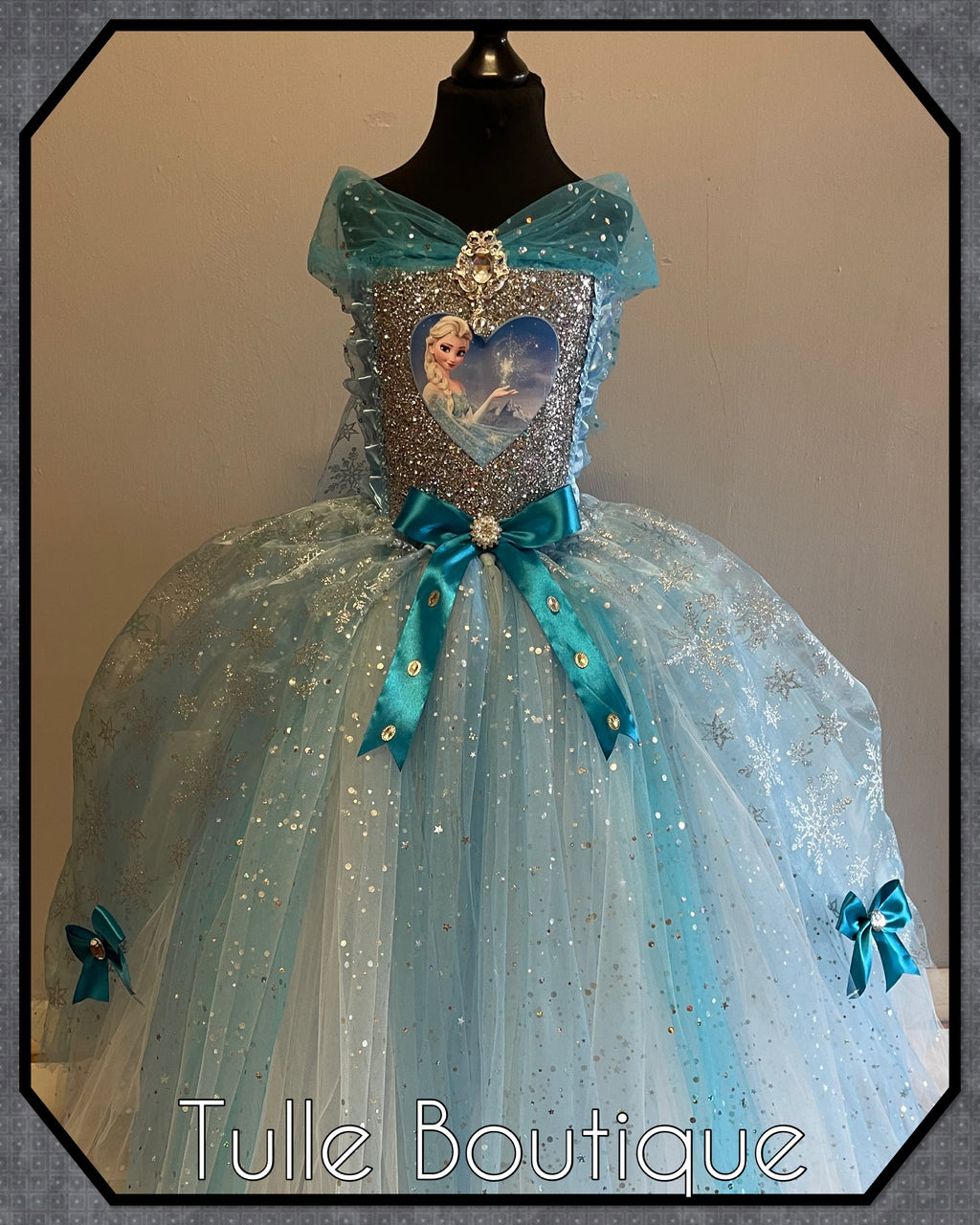 Girls toddlers Princess Elsa frozen tutu dress, ballgown, fancy dress costume full length