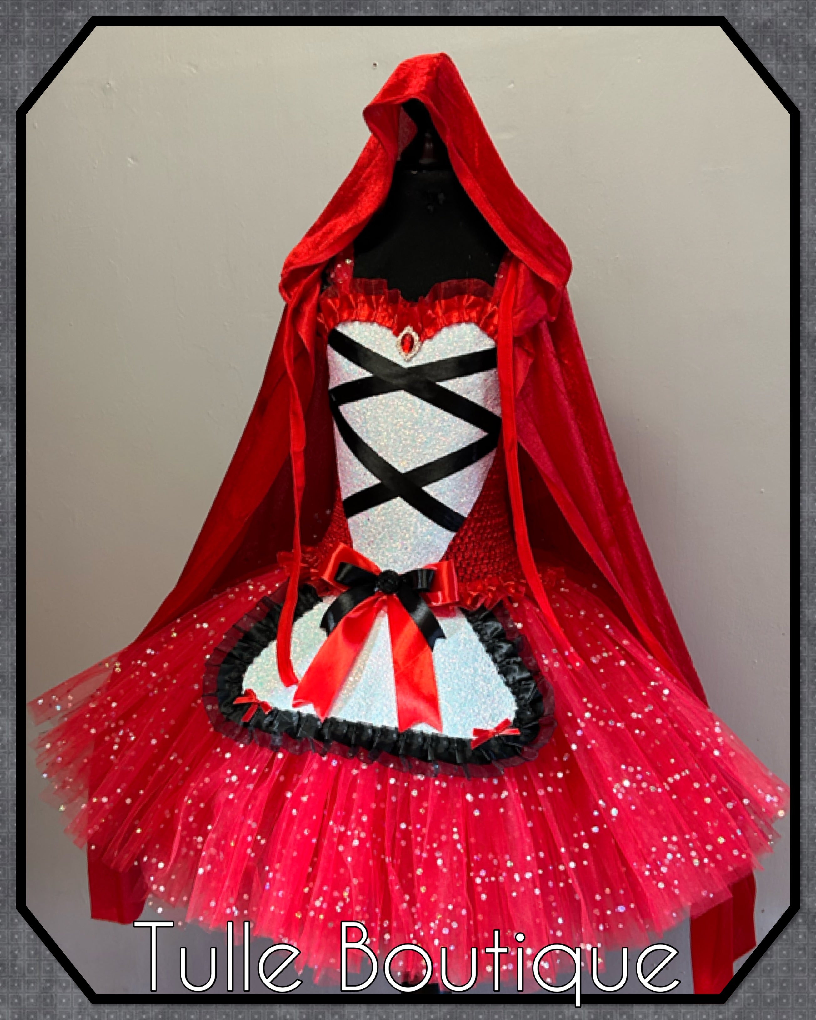Girls toddlers Little Red Riding Hood tutu dress, ballgown, fancy dress book day costume