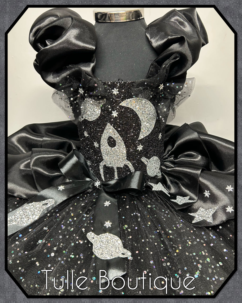 Girls toddlers Glitter Space tutu dress, birthday ballgown, fancy dress costume