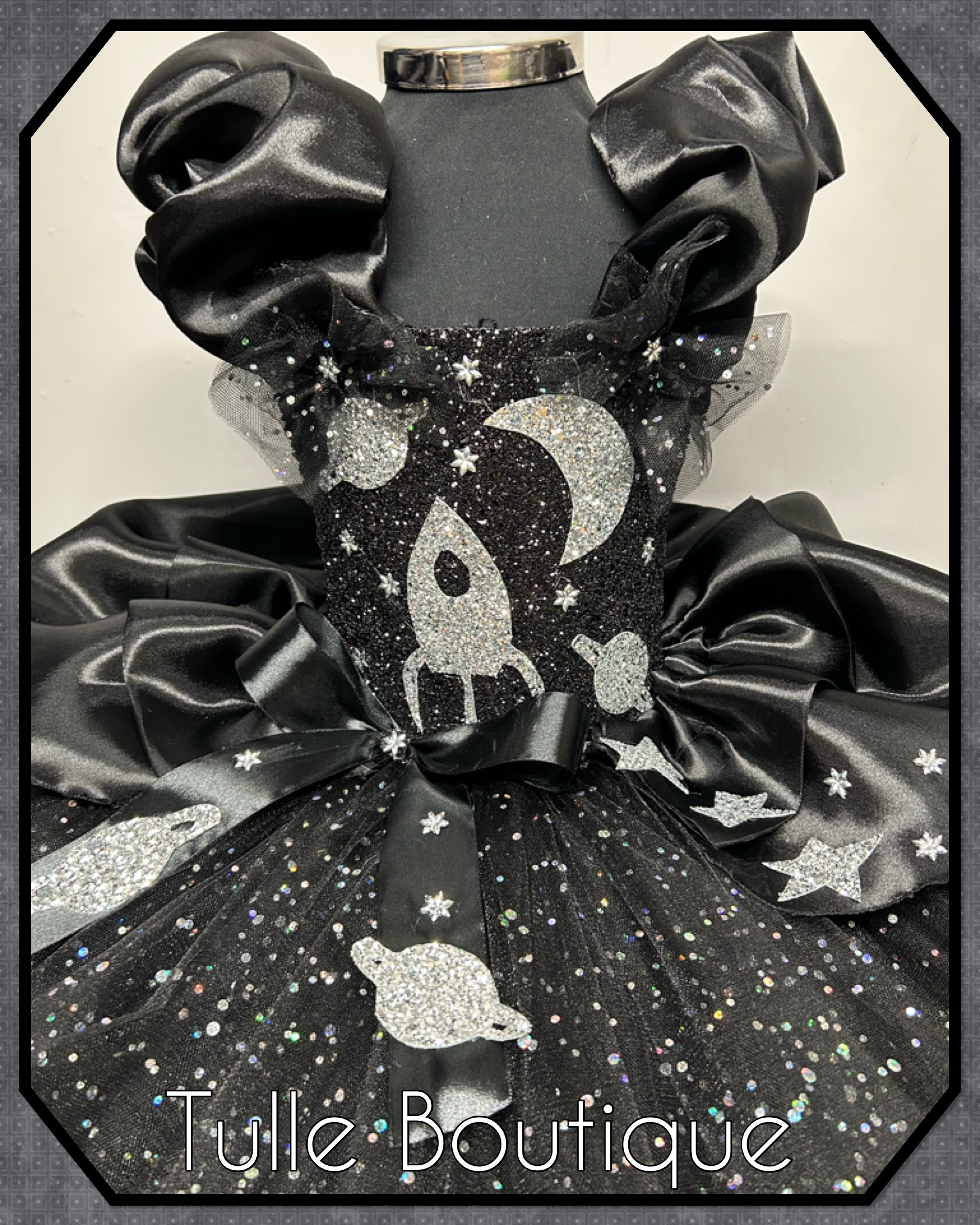 Girls toddlers Glitter Space tutu dress, birthday ballgown, fancy dress costume