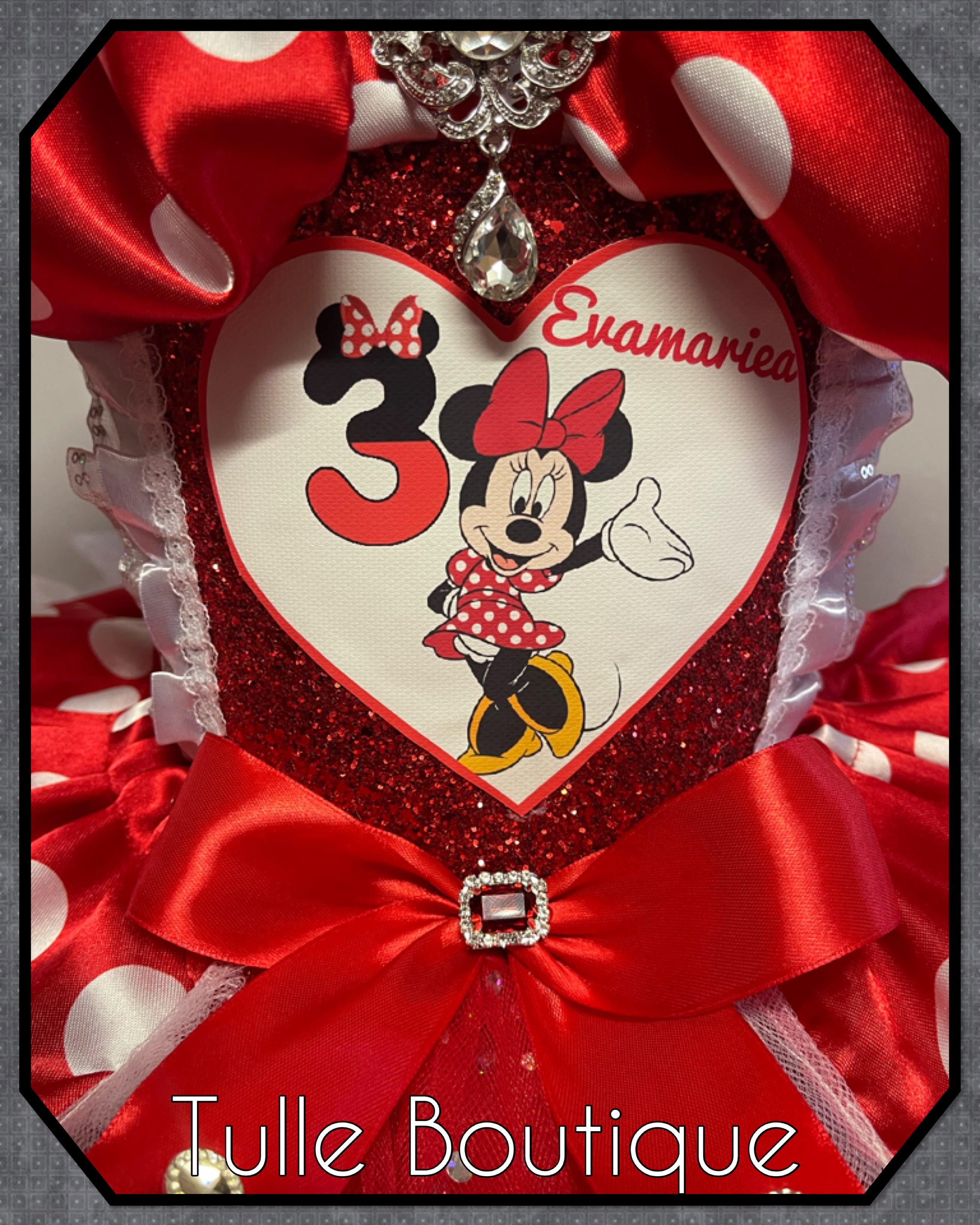 Girls toddlers Minnie Mouse Red tutu birthday party dress,ballgown, fancy dress costume