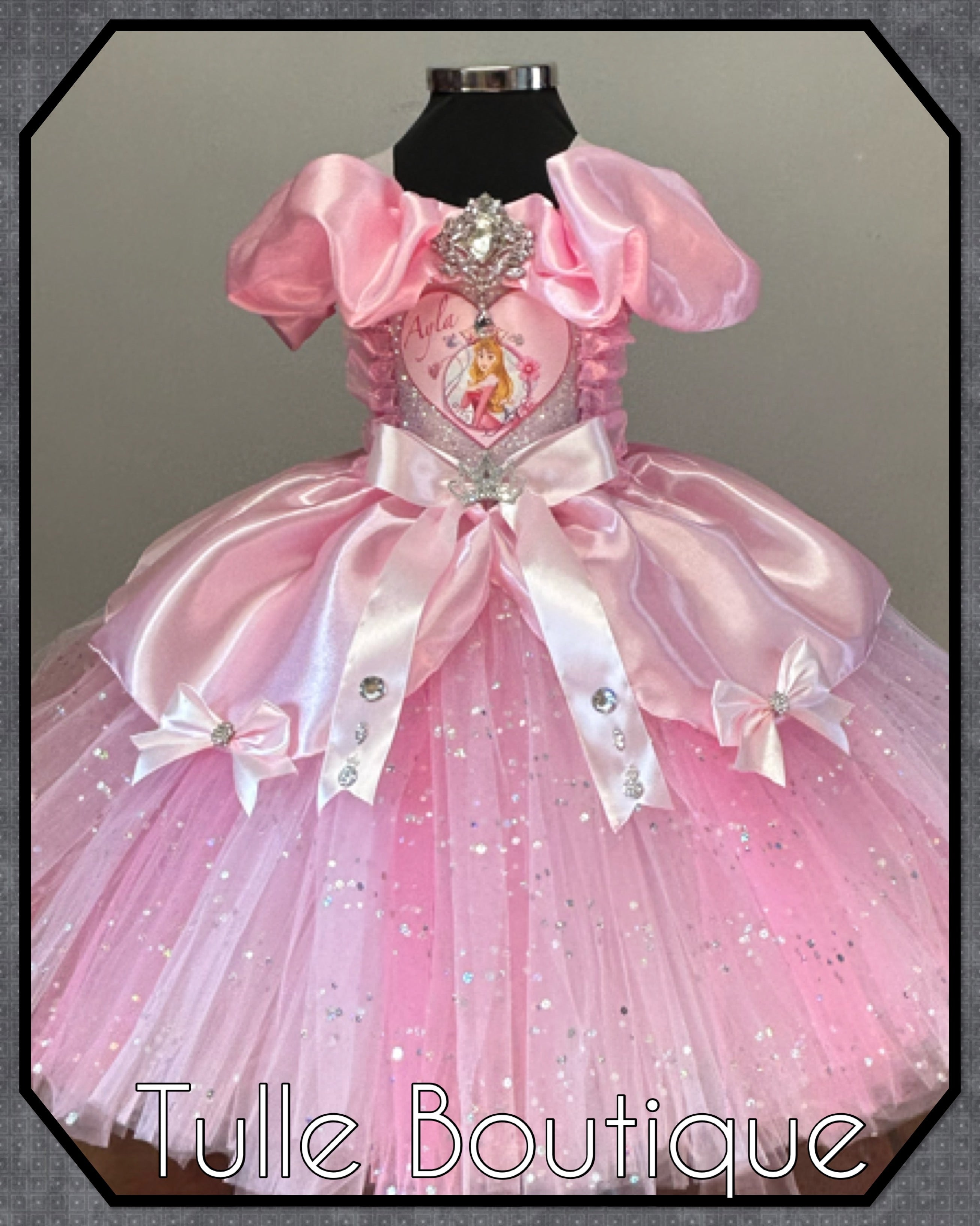 Girls toddlers Princess Aurora sleeping beauty tutu dress, ballgown, fancy dress costume full length