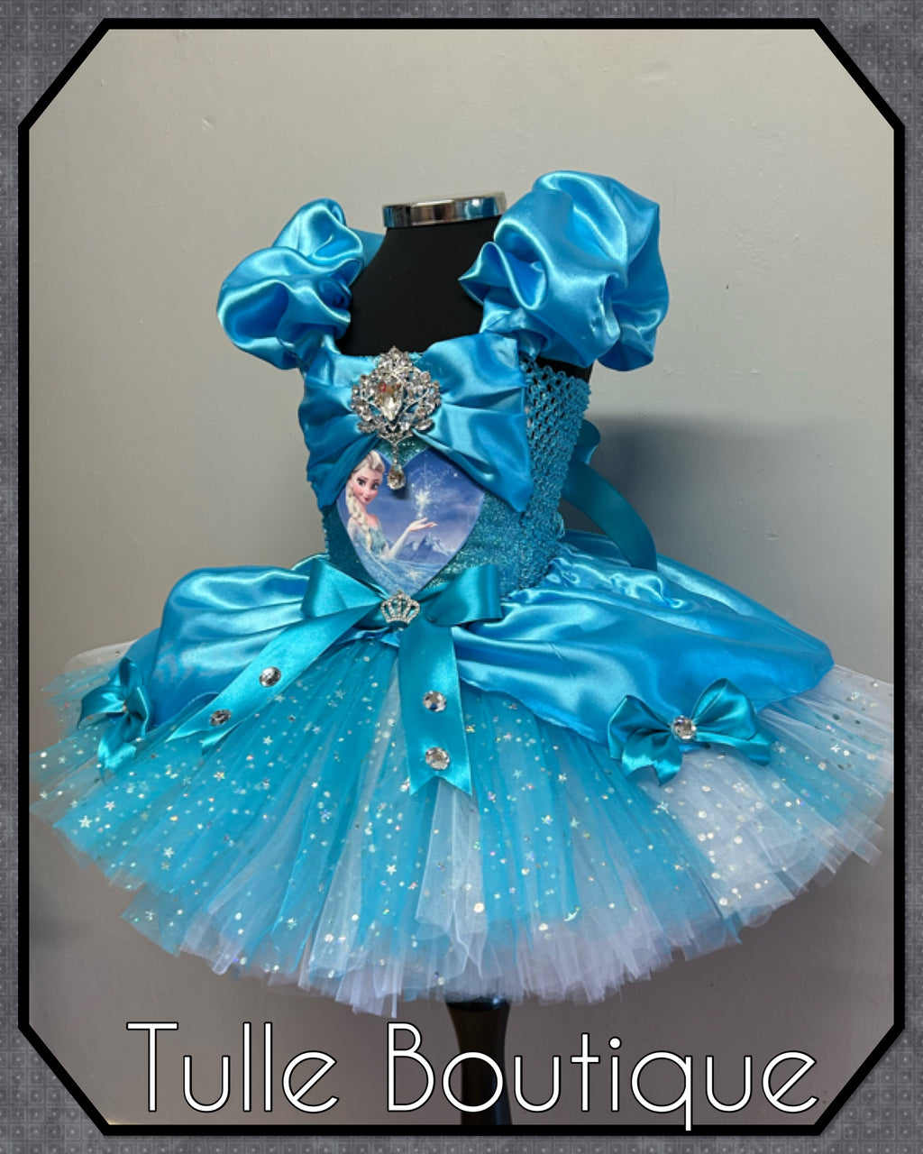 Girls toddlers Princess Elsa satin tutu dress, frozen ballgown, fancy dress costume