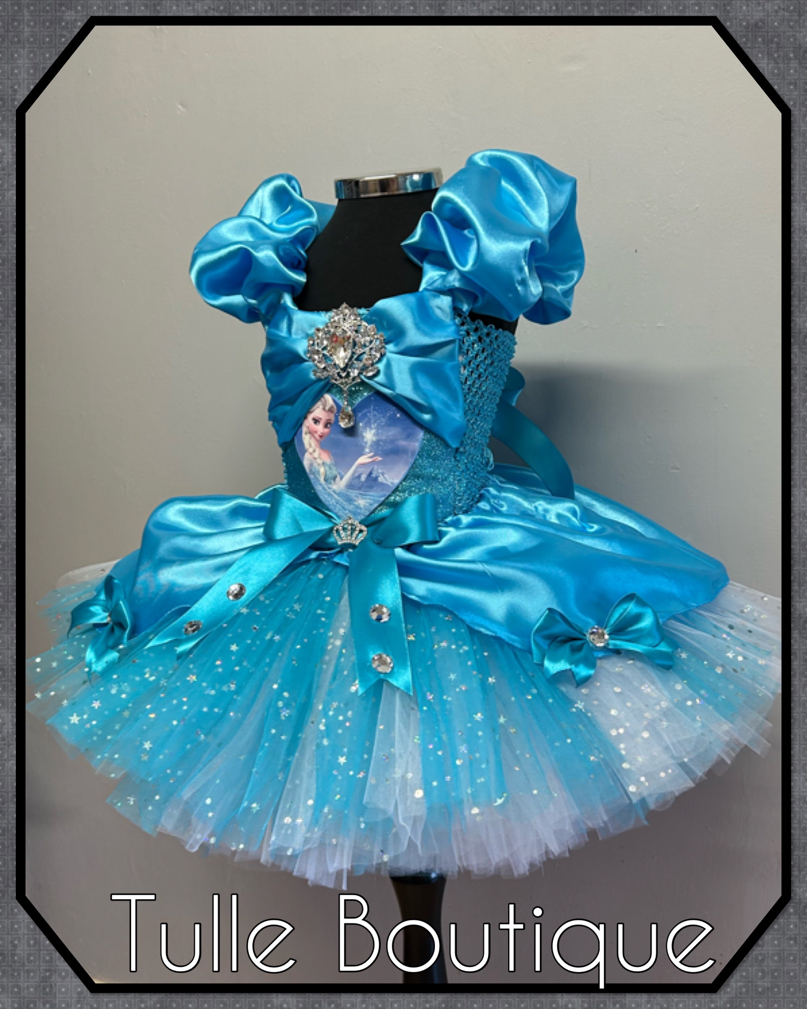 Girls toddlers Princess Elsa satin tutu dress, frozen ballgown, fancy dress costume