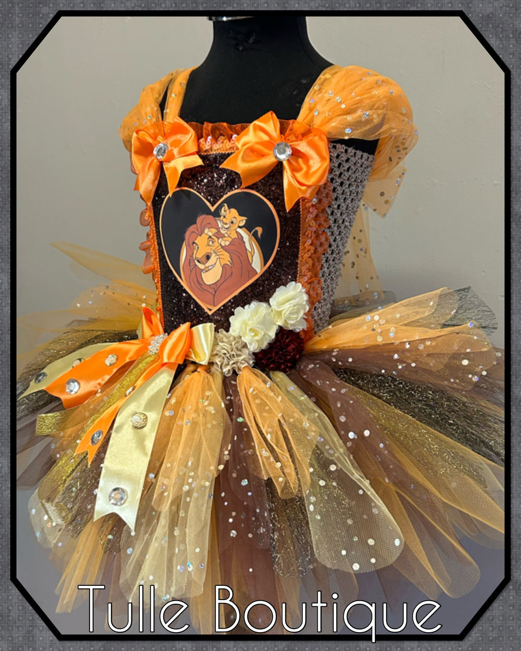 Girls toddlers Lion King Mufasa and Simba tutu dress, ballgown, fancy dress costume