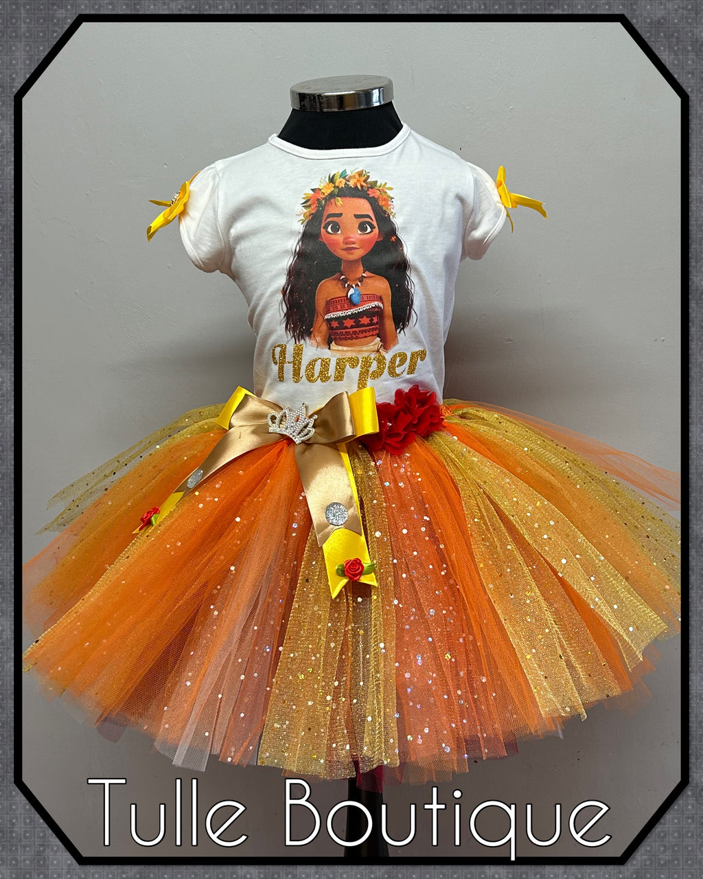 Girls toddlers Moana birthday tutu outfit fancy dress costume