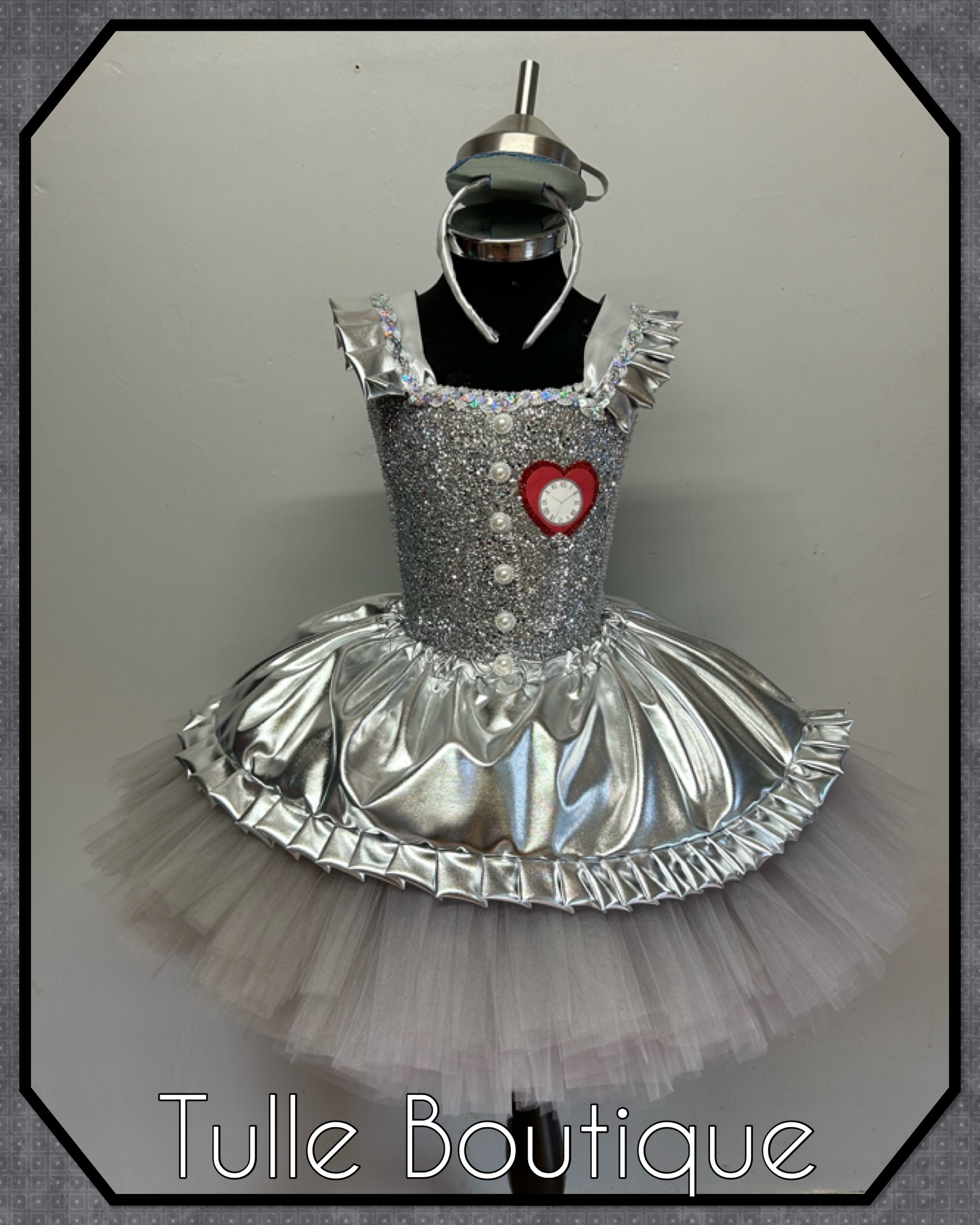Girls toddlers The Tin man tutu dress, ballgown, wizard of Oz fancy dress costume