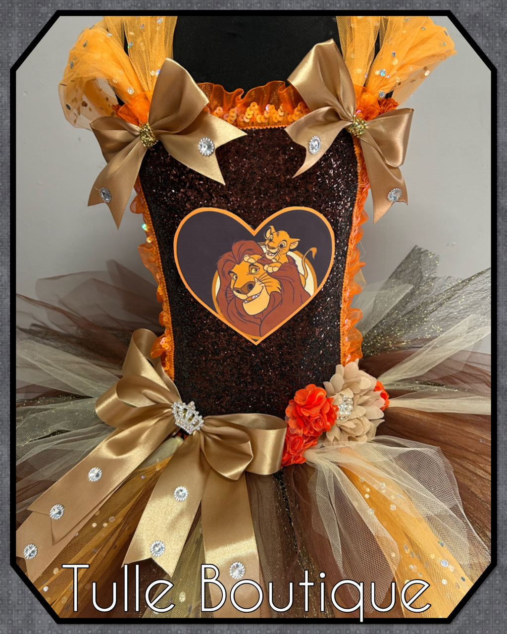Girls toddlers Lion King Mufasa and Simba tutu dress, ballgown, fancy dress costume