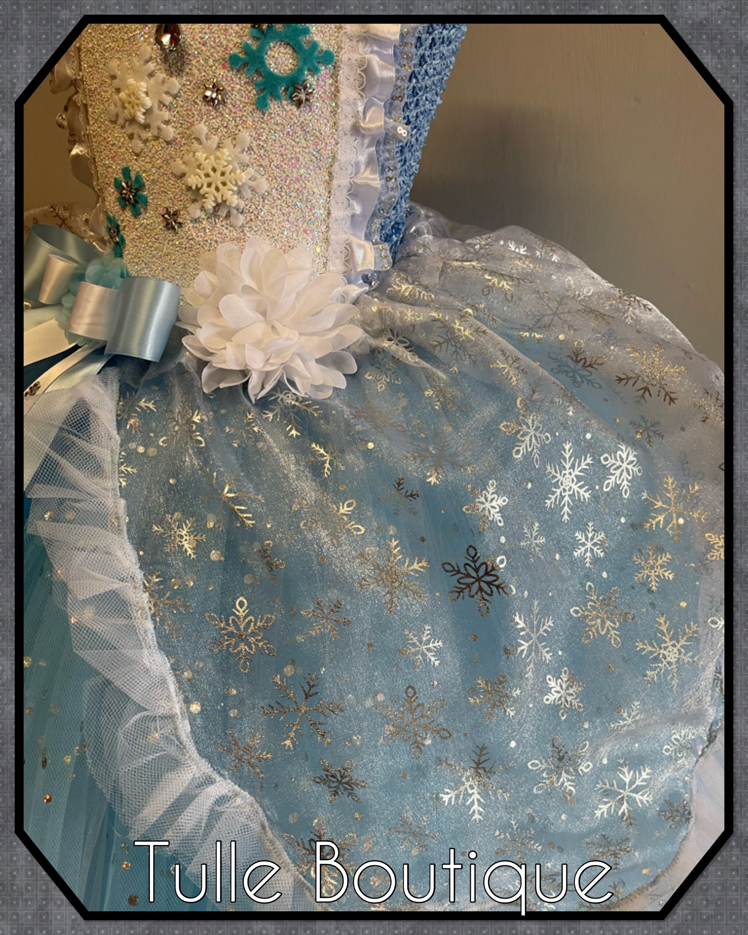 Girls toddlers Snowflake Princess ballgown, fancy dress costume full length