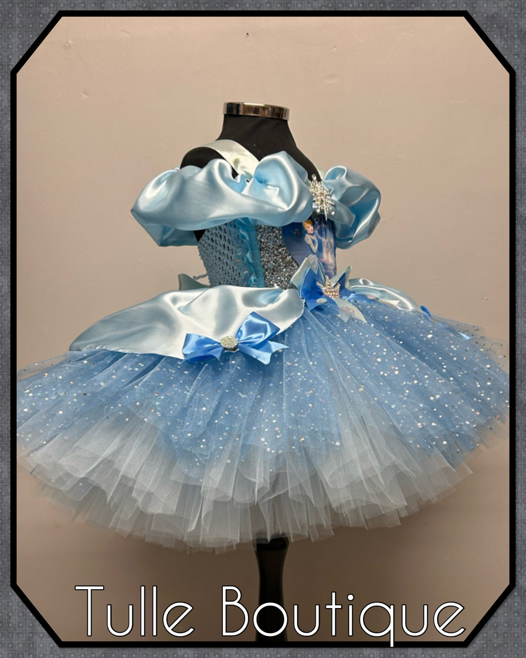 Girls toddlers Disney Princess Cinderella blue tutu dress, birthday ballgown, fancy dress costume