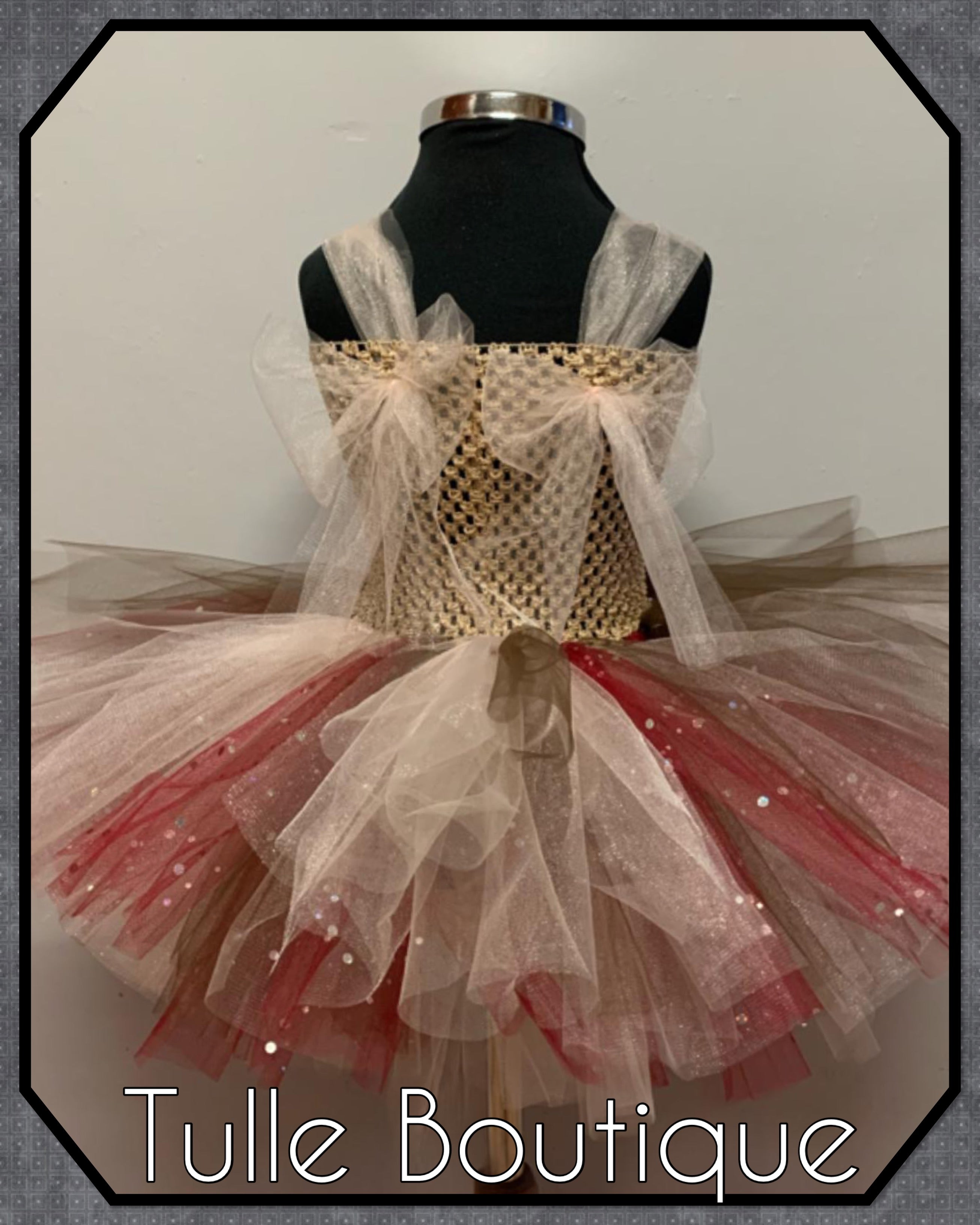 Girls toddlers Christmas Gingerbread tutu dress, ballgown, fancy dress costume