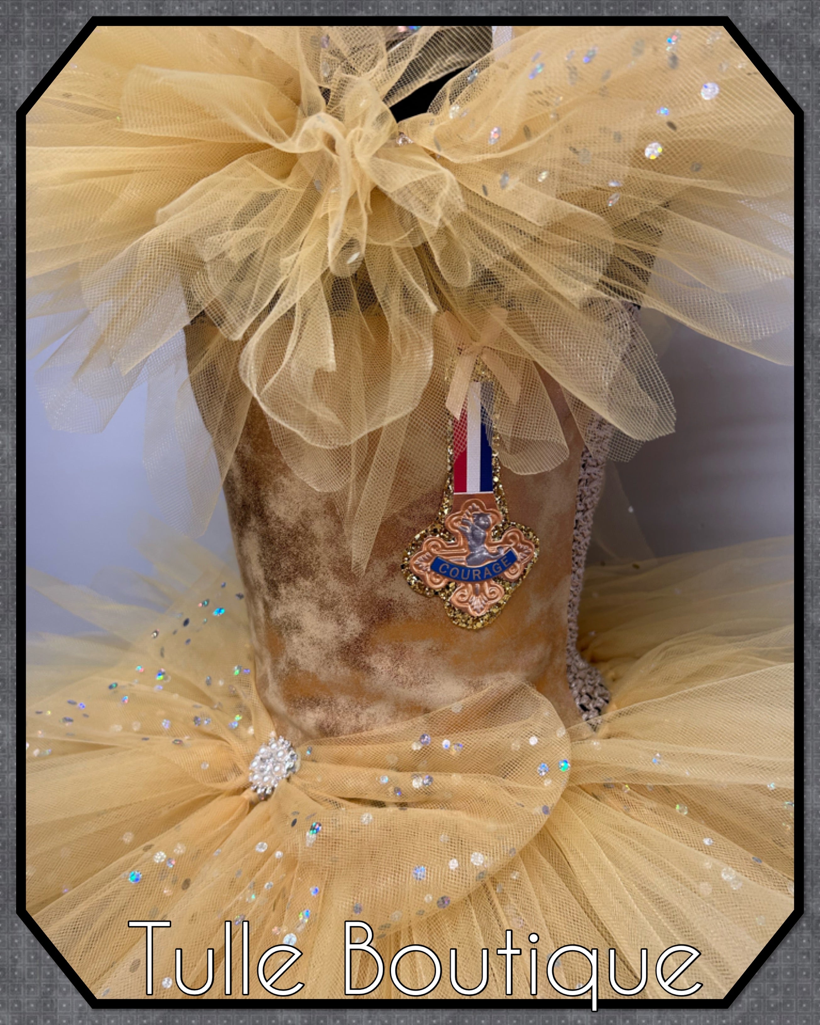 Girls toddlers The cowardly lion tutu dress, ballgown, wizard of Oz fancy dress costume