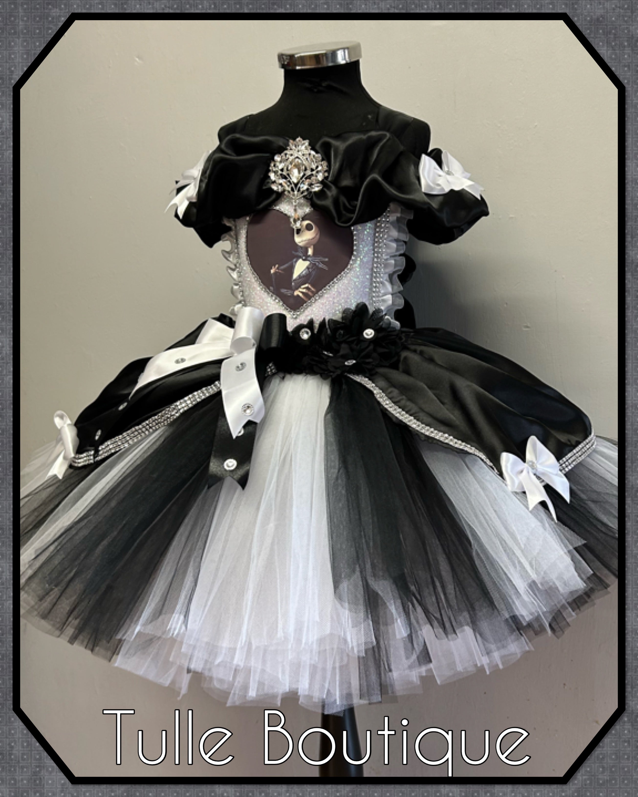 Girls toddlers Jack Skellington Princess tutu dress,Halloween ballgown, fancy dress costume