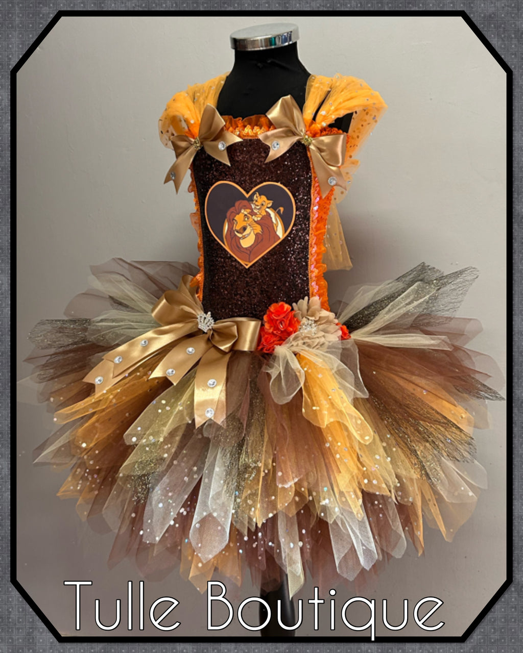 Girls toddlers Lion King Mufasa and Simba tutu dress, ballgown, fancy dress costume