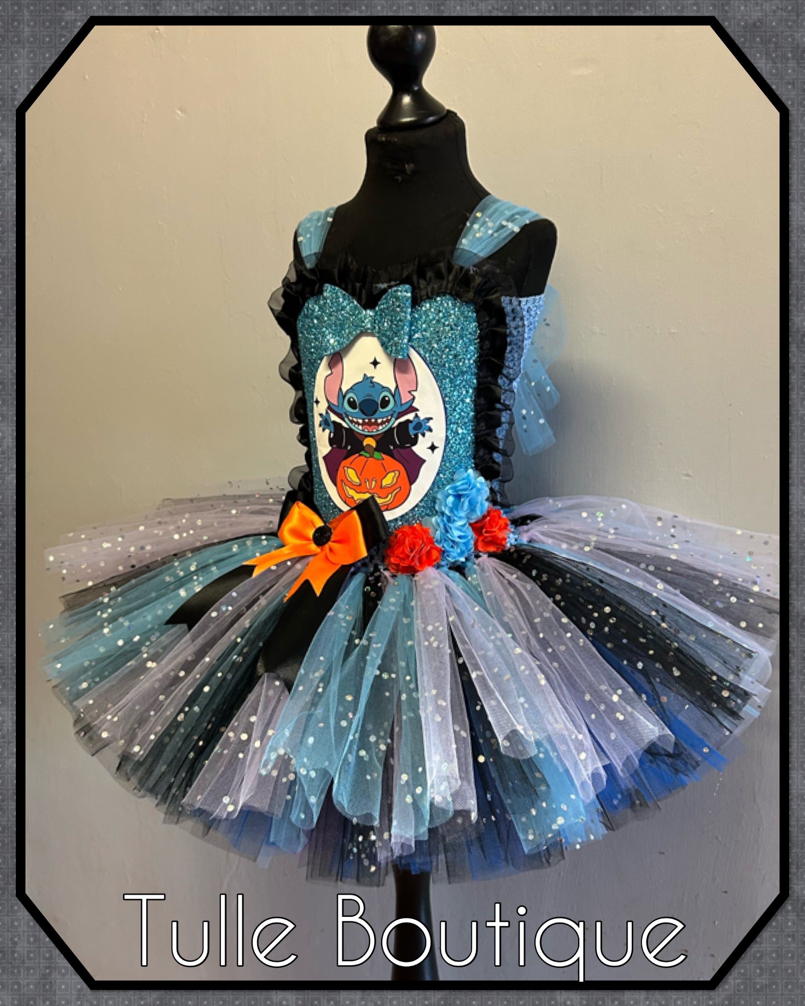 Girls toddlers Halloween scary Stitch tutu dress, ballgown, fancy dress costume