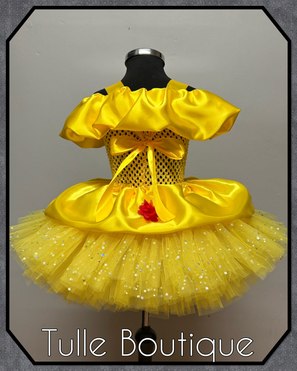 Girls toddlers Princess Belle tutu dress, beauty and the beast ballgown, fancy dress costume