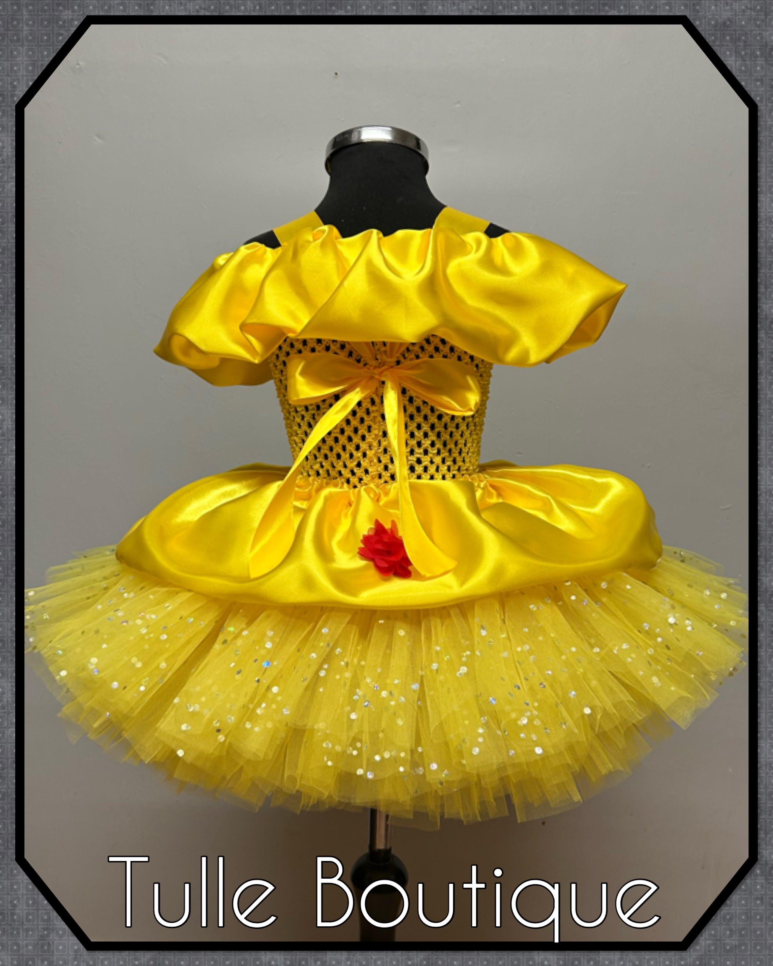 Girls toddlers Princess Belle tutu dress, beauty and the beast ballgown, fancy dress costume