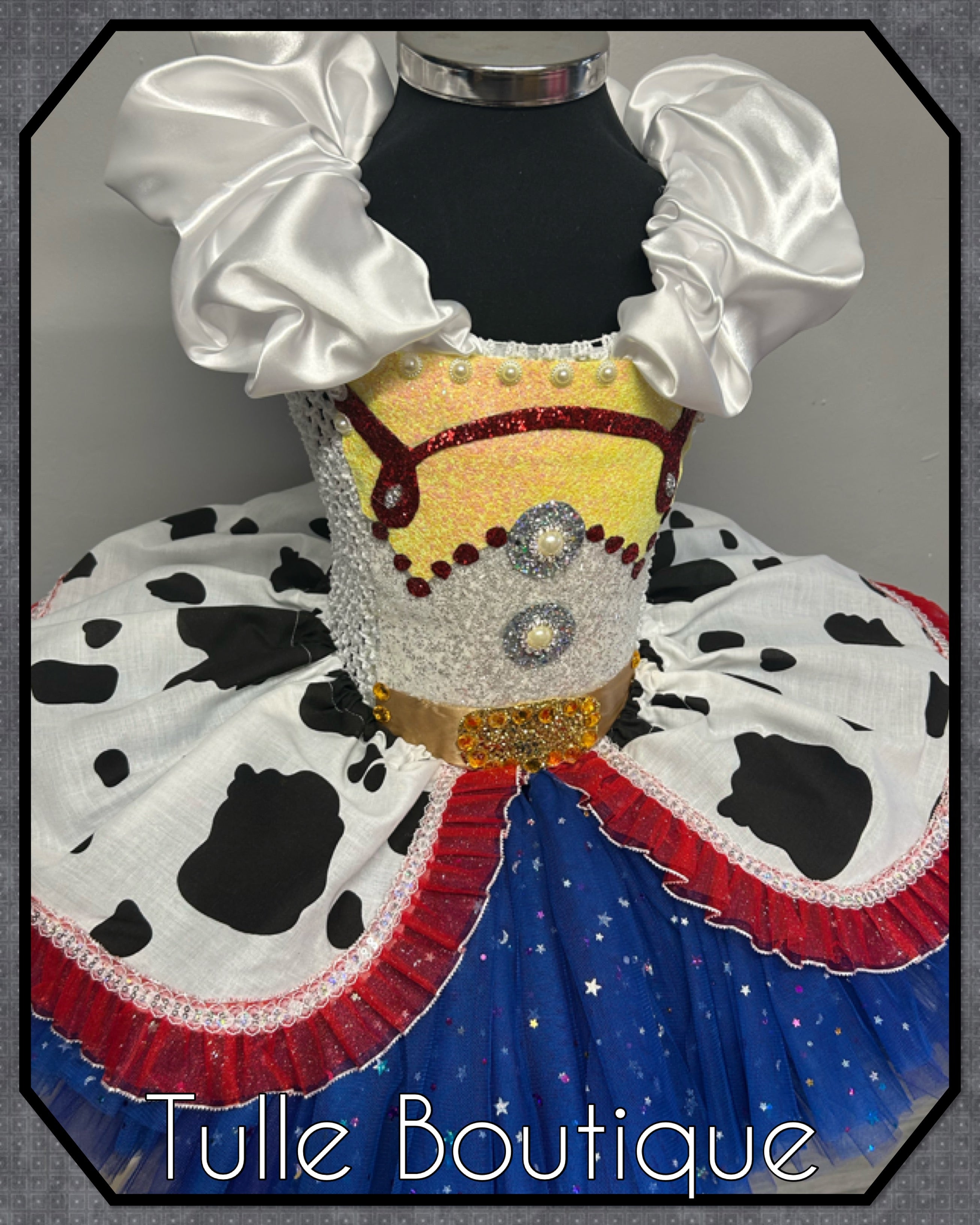 Girls toddlers Jessie cowgirl tutu dress, ballgown, fancy dress costume