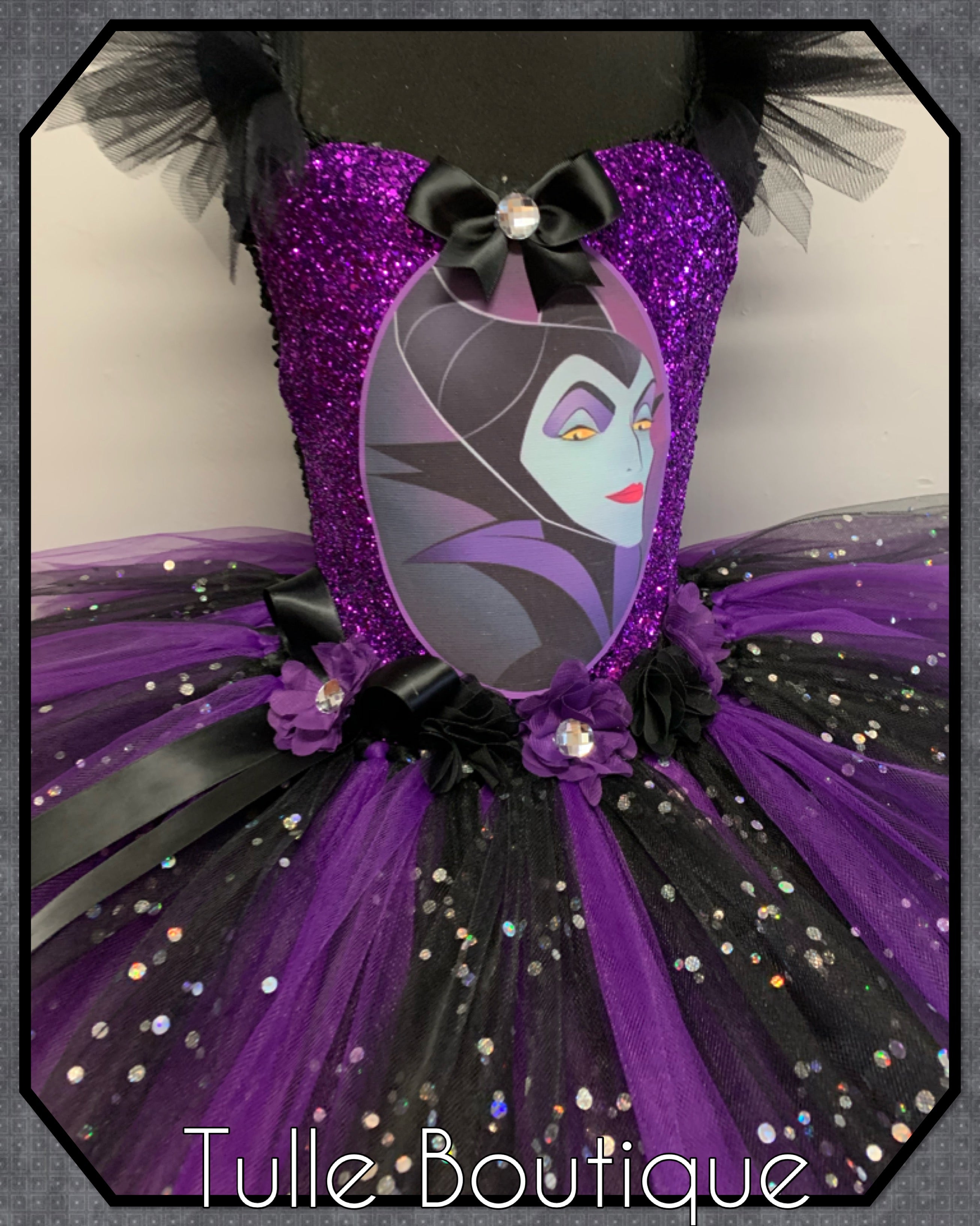 Girls toddlers Halloween Maleficent tutu dress, ballgown, fancy dress costume