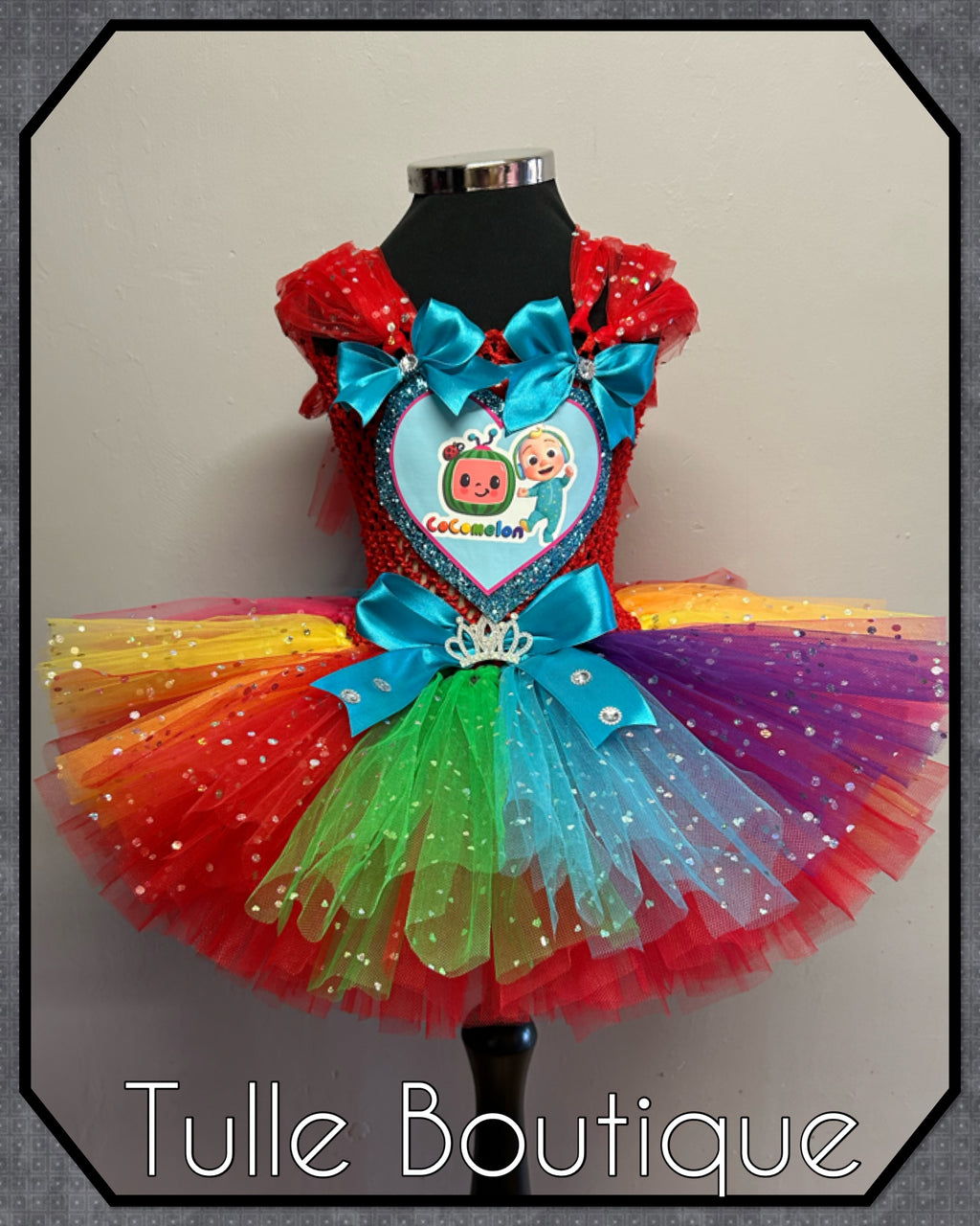 Girls toddlers Princess Cocomelon  sparkle tutu dress, ballgown,fancy dress costume