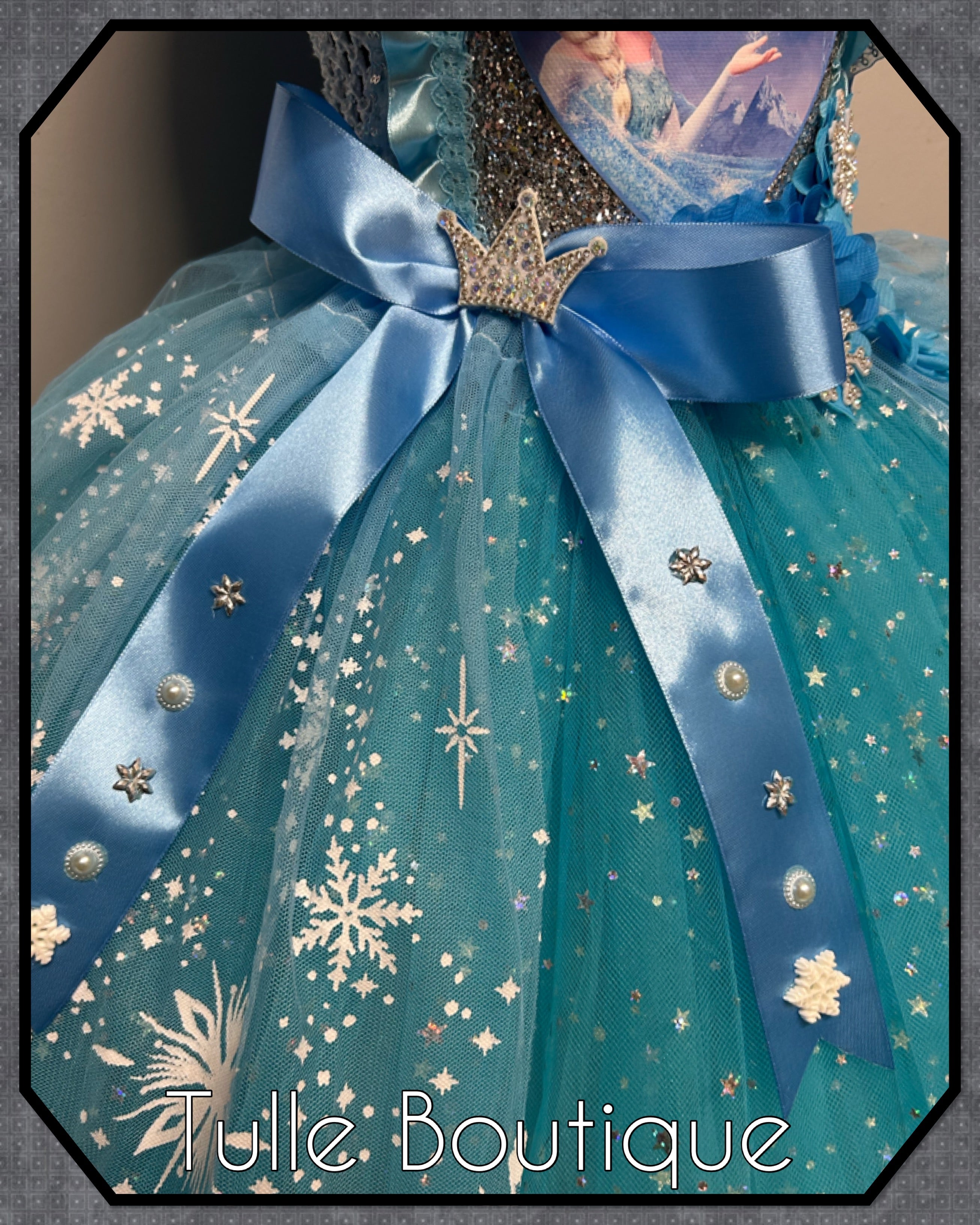 Girls toddlers Princess Elsa frozen tutu dress, ballgown, fancy dress costume full length