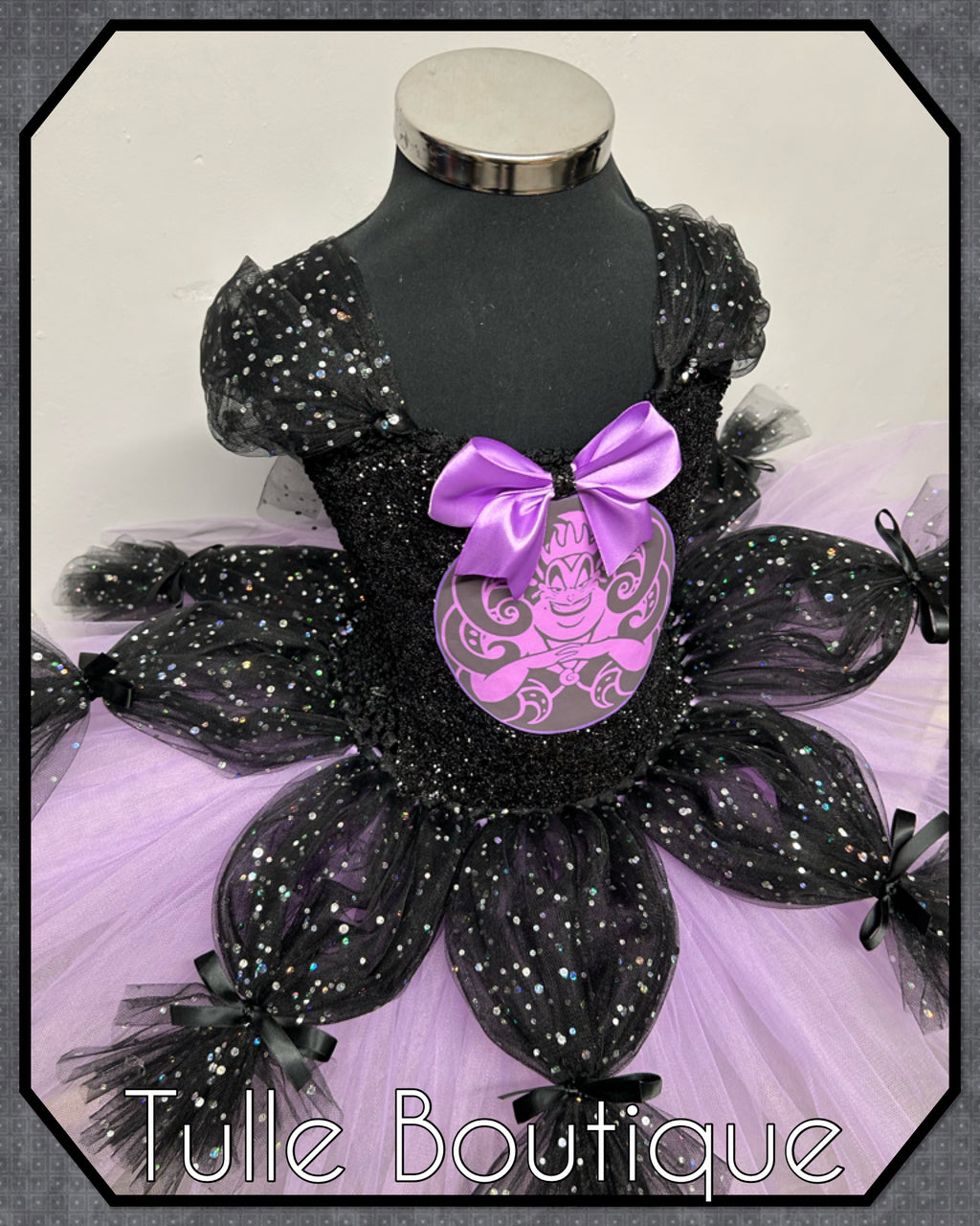 Girls toddlers Ursula tutu dress, sea witch ballgown, fancy dress costume