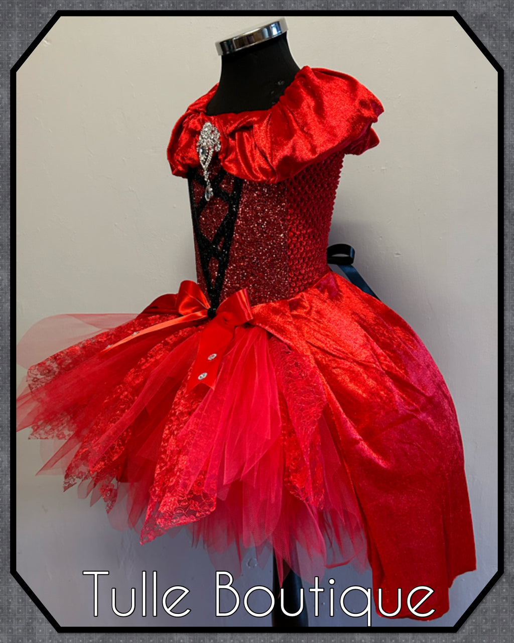 Girls toddlers Red Devil tutu birthday party dress,ballgown, fancy dress costume