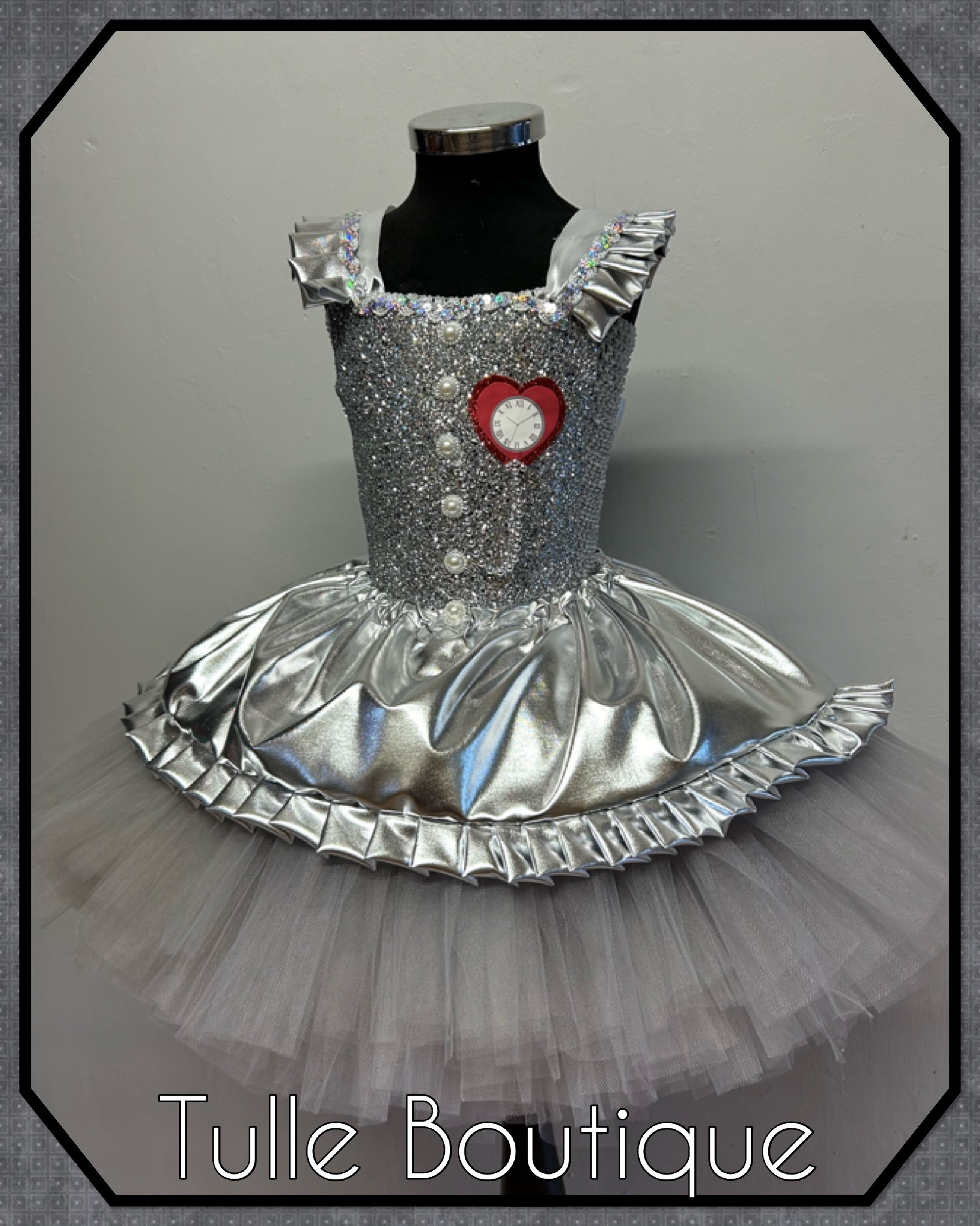 Girls toddlers The Tin man tutu dress, ballgown, wizard of Oz fancy dress costume
