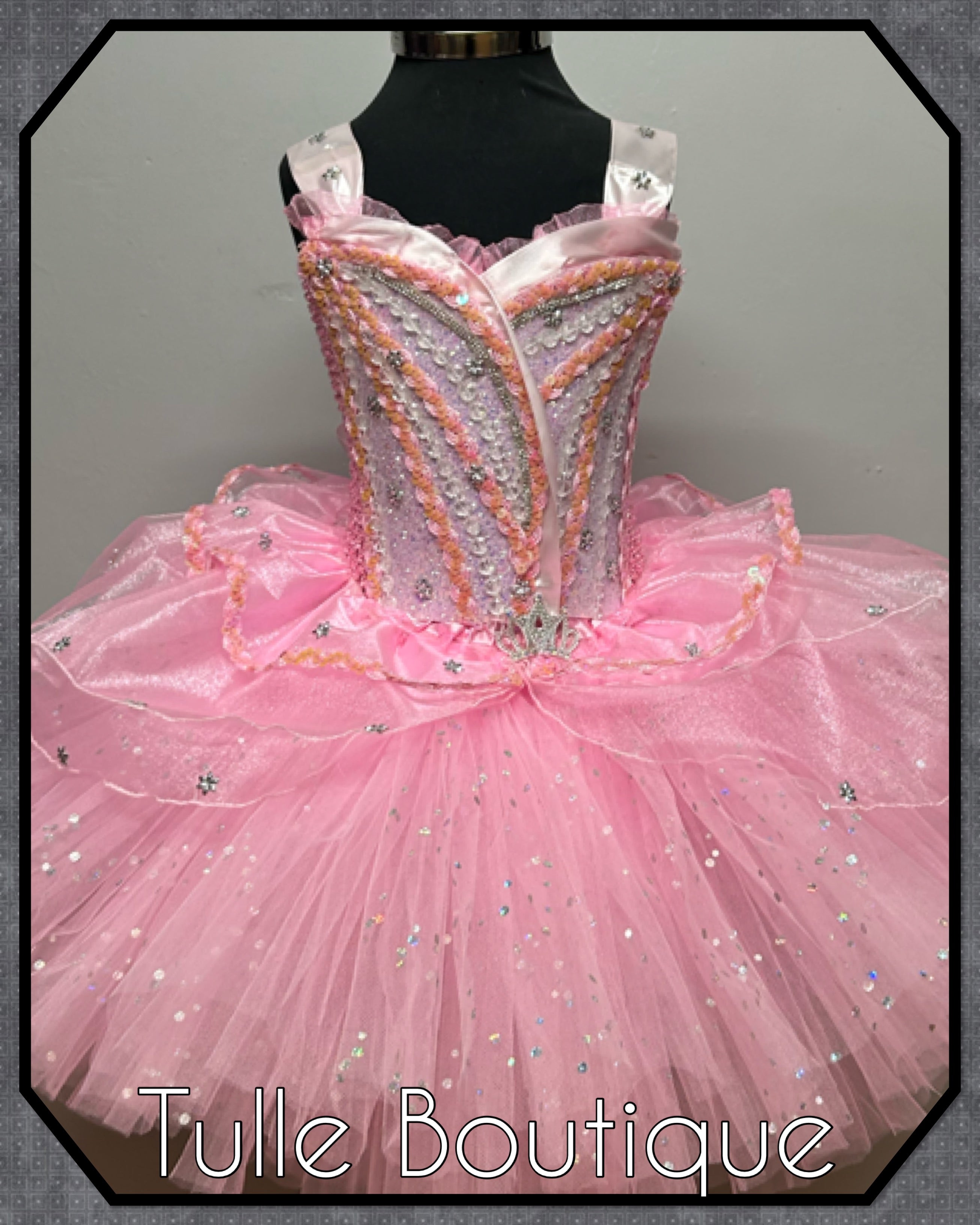 Girls toddlers Glinda Wicked Princess pink tutu dress, birthday ballgown, Good witch fancy dress costume