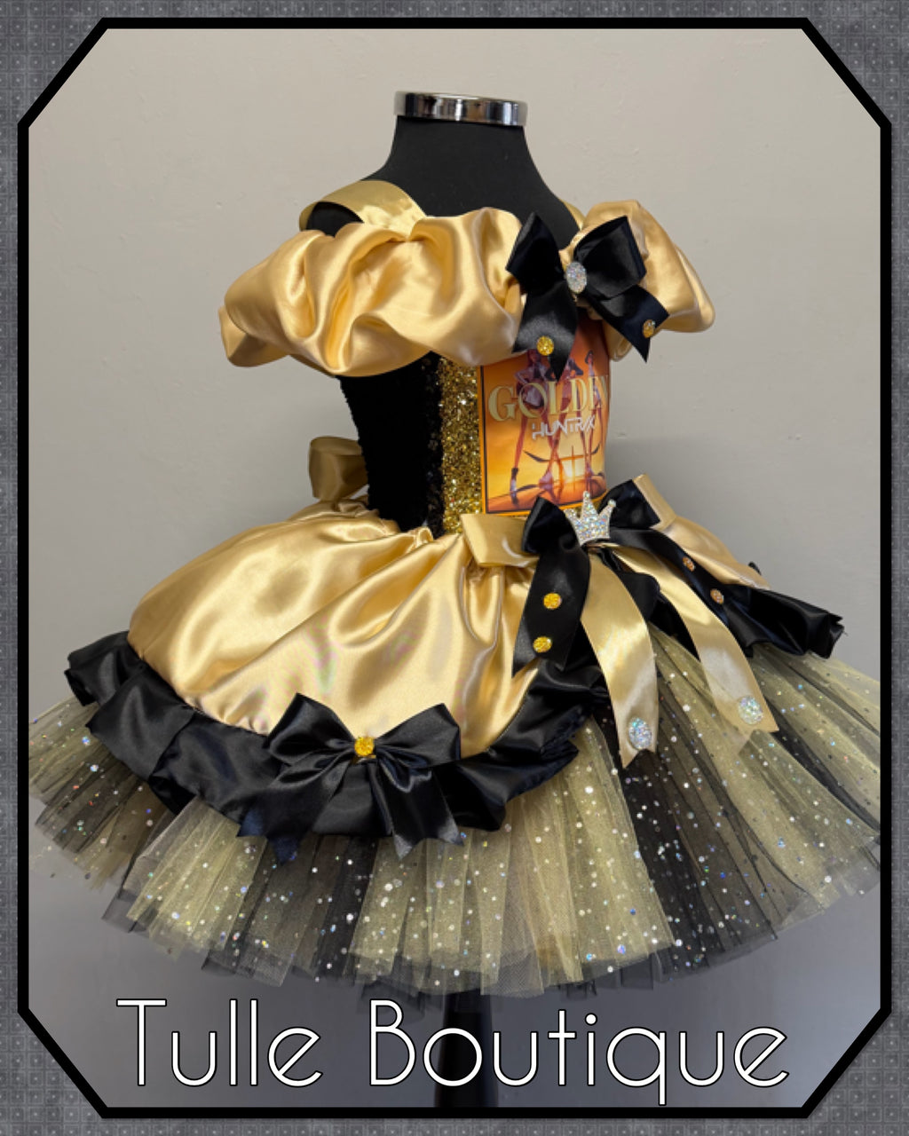 Girls toddlers Kpop Demon Hunters Golden Rumi Mira Zoe tutu dress, birthday ballgown, fancy dress costume