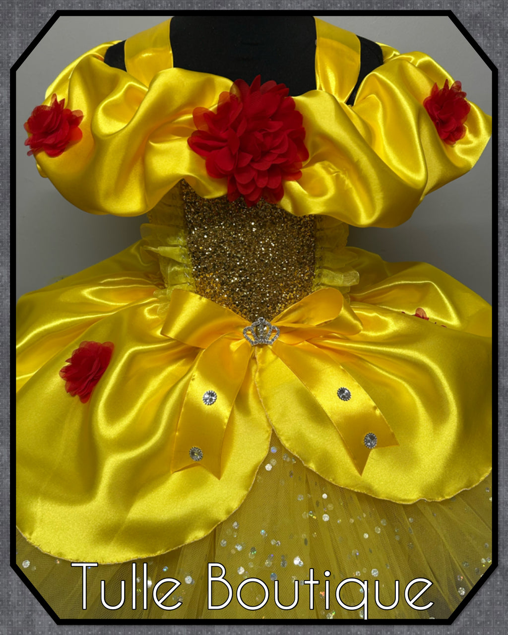 Girls toddlers Princess Belle tutu dress, beauty and the beast ballgown, fancy dress costume