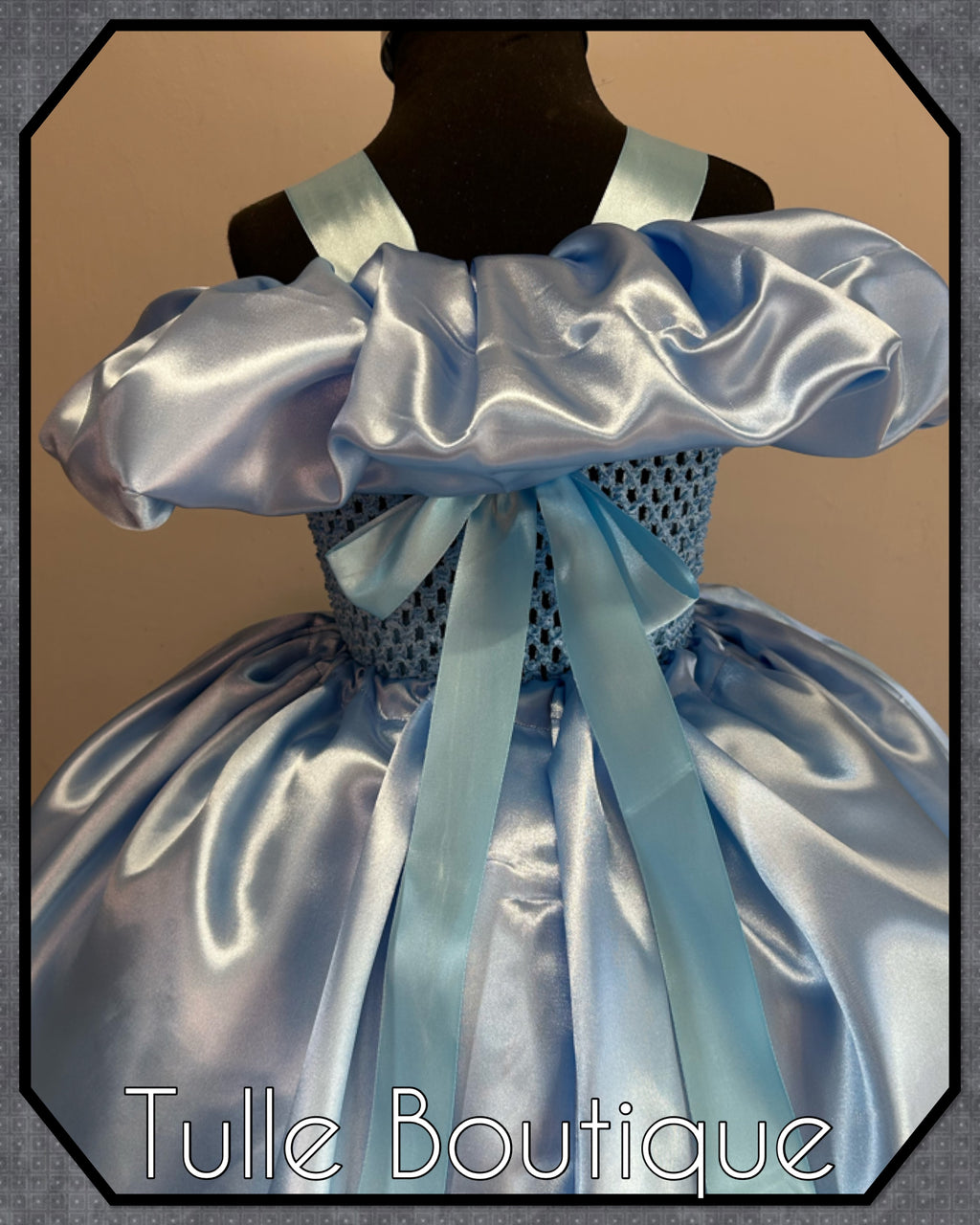 Girls toddlers Princess Cinderella baby blue tutu dress, ballgown, fancy dress costume full length