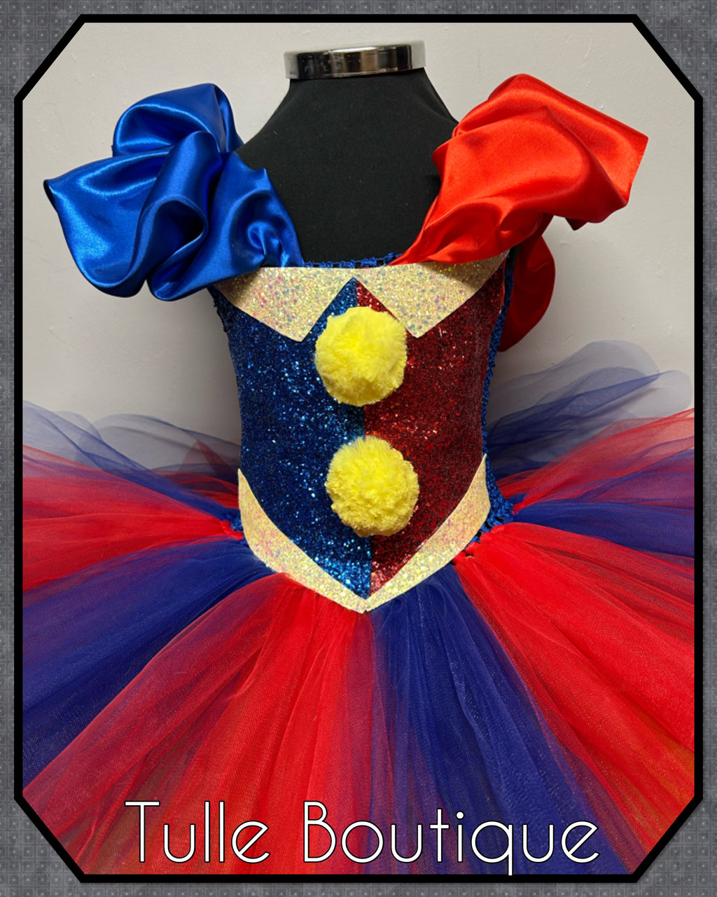 Girls toddlers The Amazing Digital Circus Jester clown tutu dress, ballgown, Pomni fancy dress costume