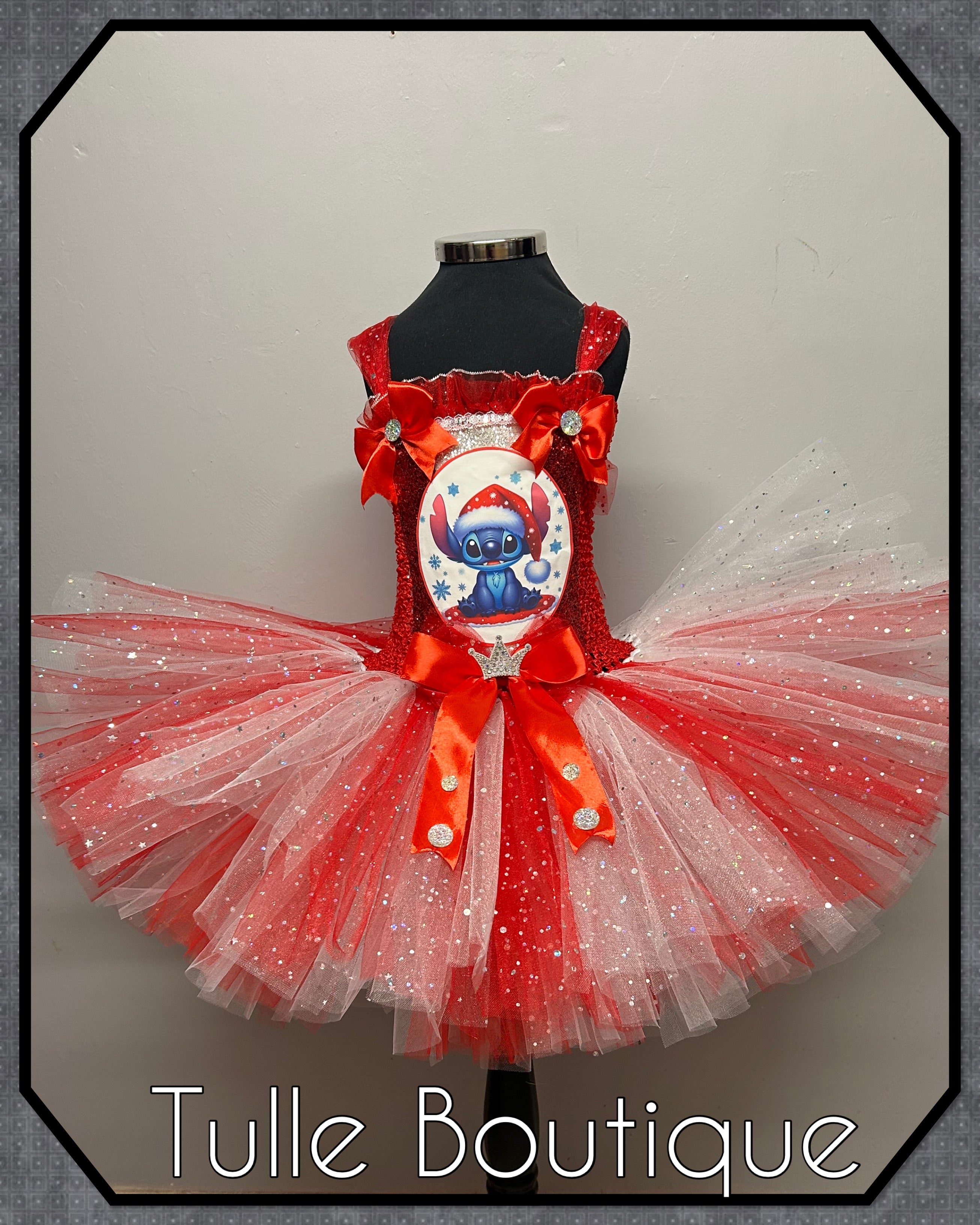 Girls toddlers Christmas Stitch tutu dress, ballgown, fancy dress costume