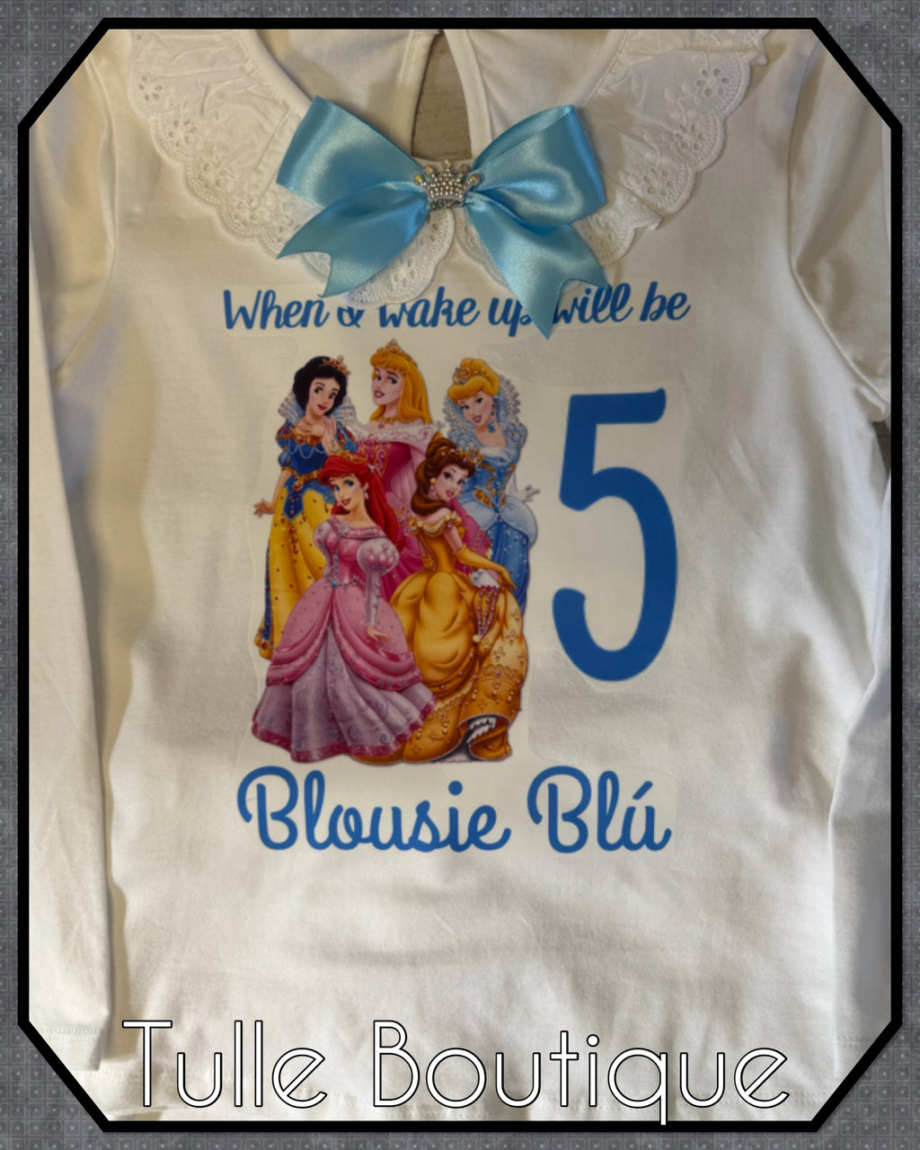 Girls toddlers Princess when I wake up birthday personalised pjs