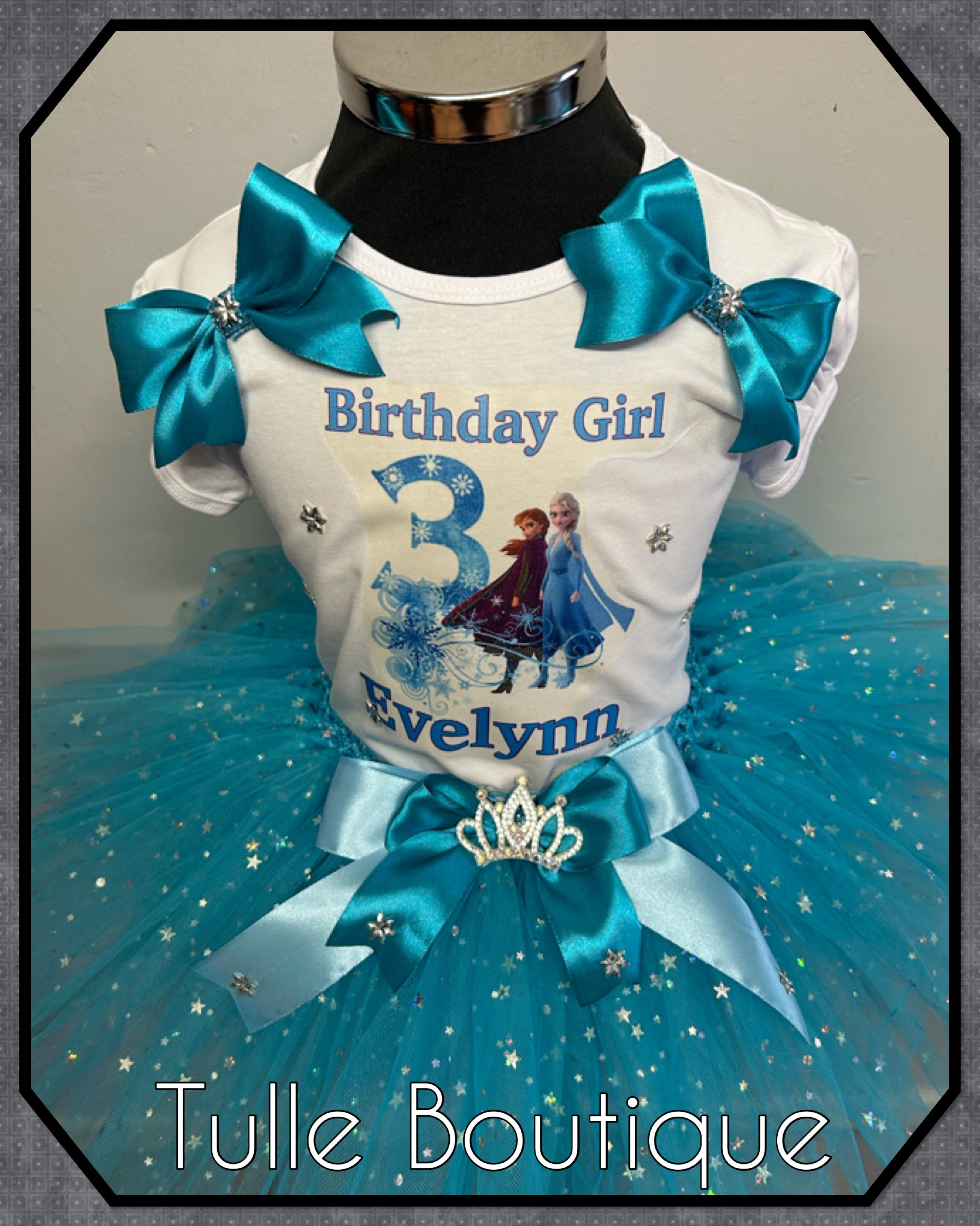 Girls toddlers Elsa and Anna Frozen birthday tutu outfit fancy dress costume