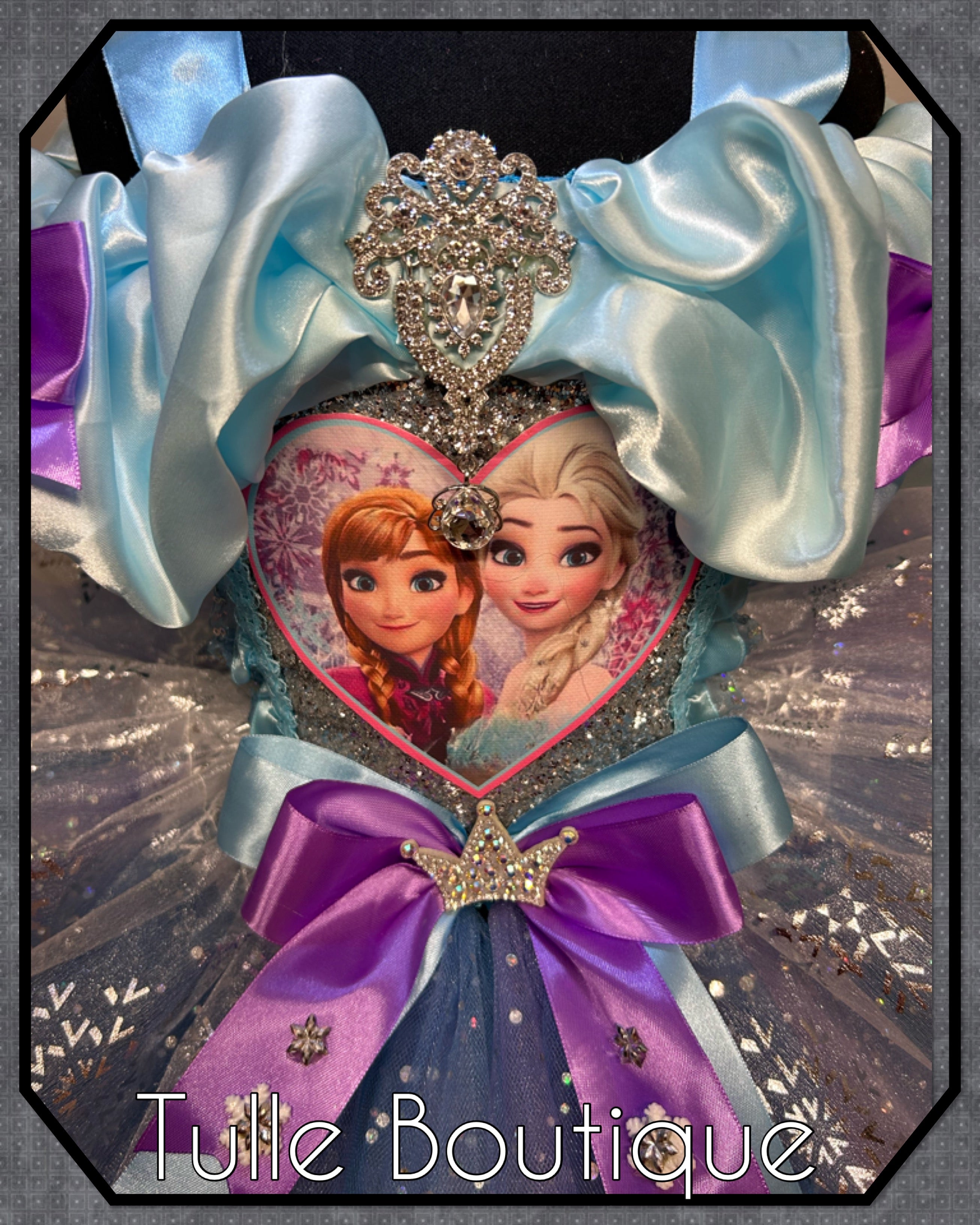 Girls toddlers Frozen Elsa and Anna tutu dress, blue and lilac ballgown, fancy dress costume