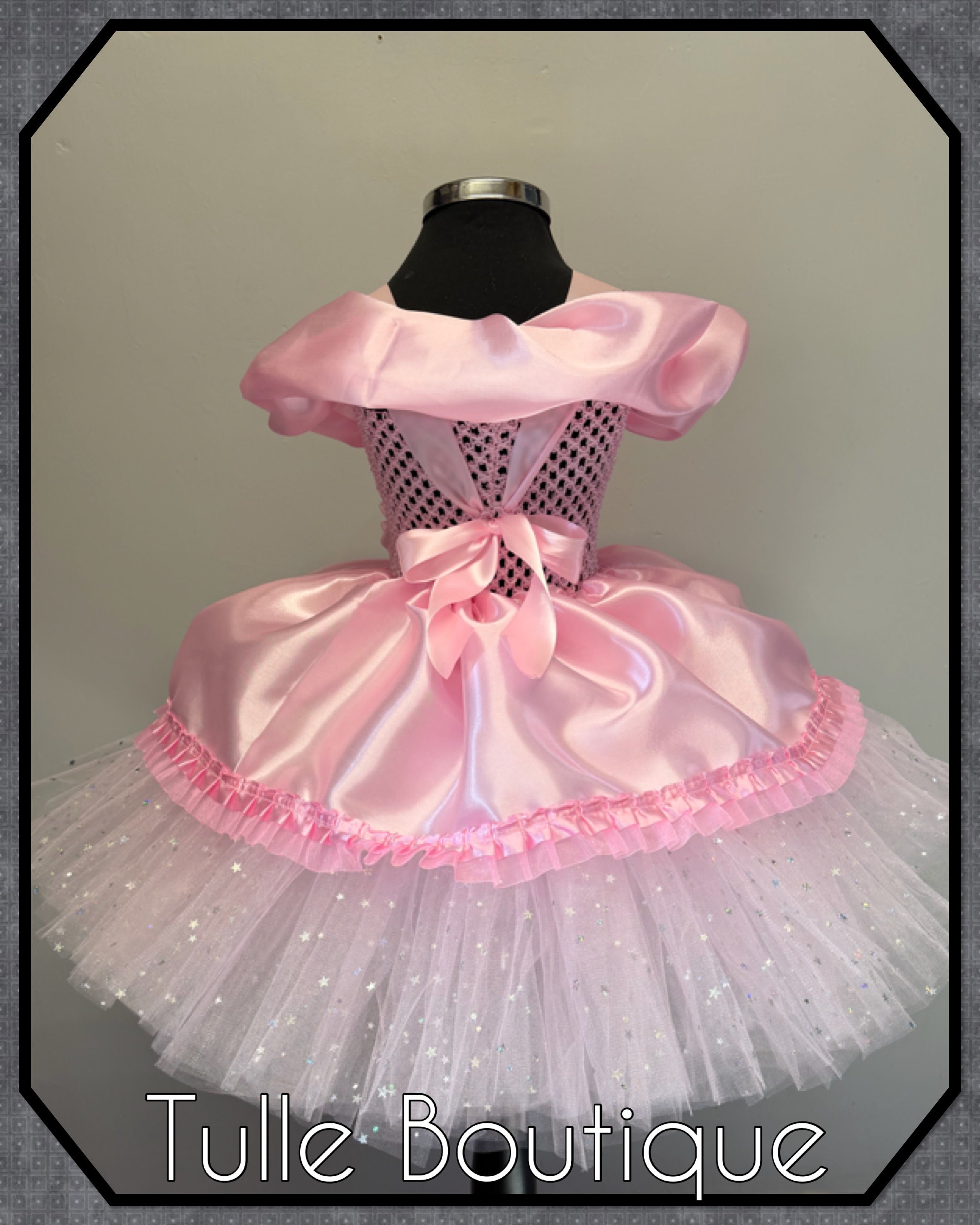 Girls toddlers pink Bow Disney Princess tutu dress, ballgown, fancy dress costume