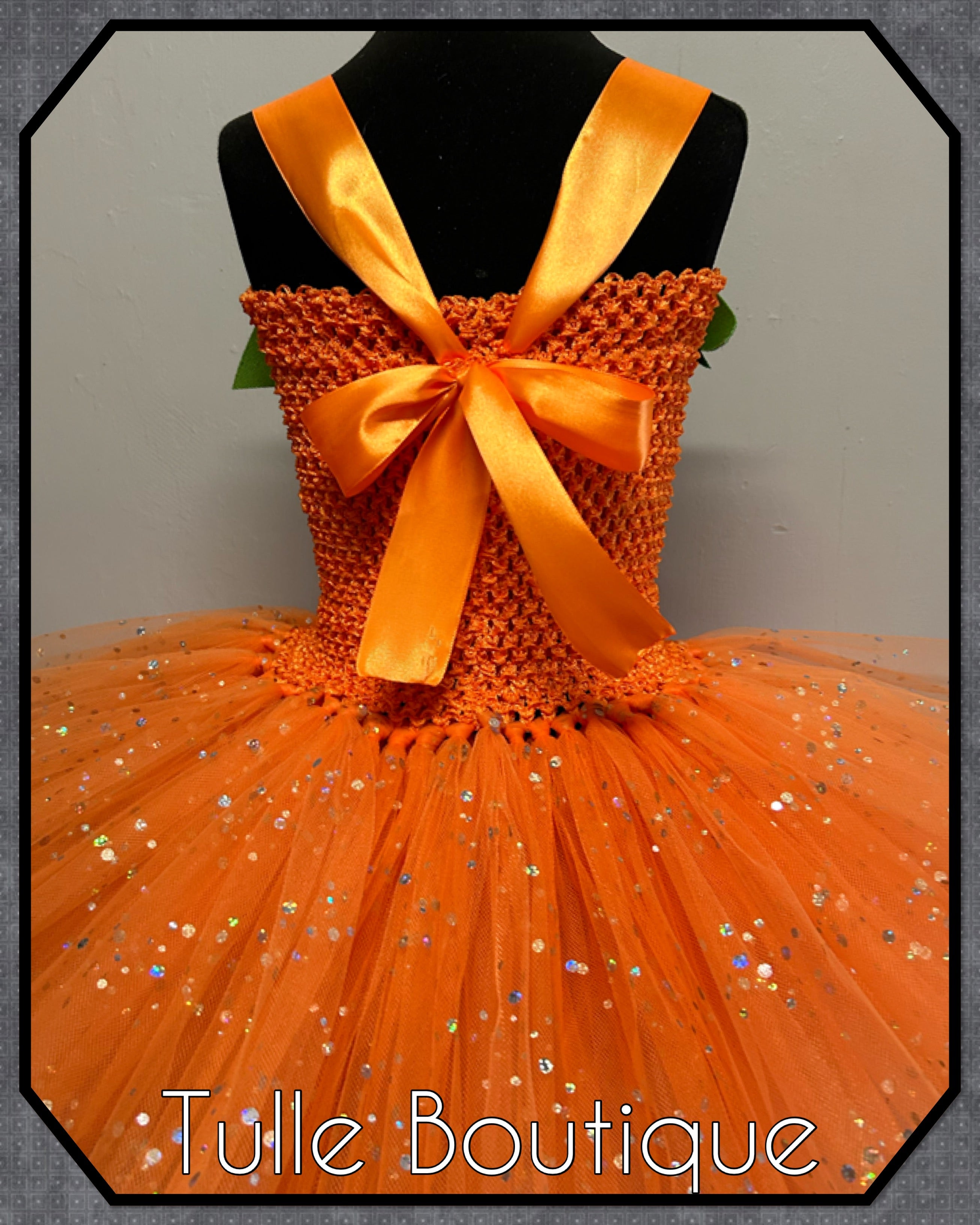 Girls toddlers Sparkly glitter Pumpkin Halloween tutu dress, ballgown, fancy dress costume