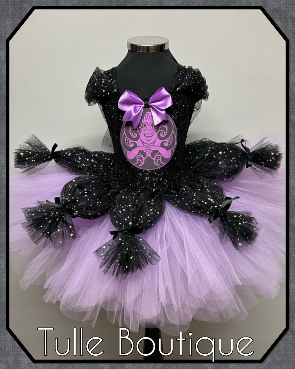 Girls toddlers Ursula tutu dress, sea witch ballgown, fancy dress costume