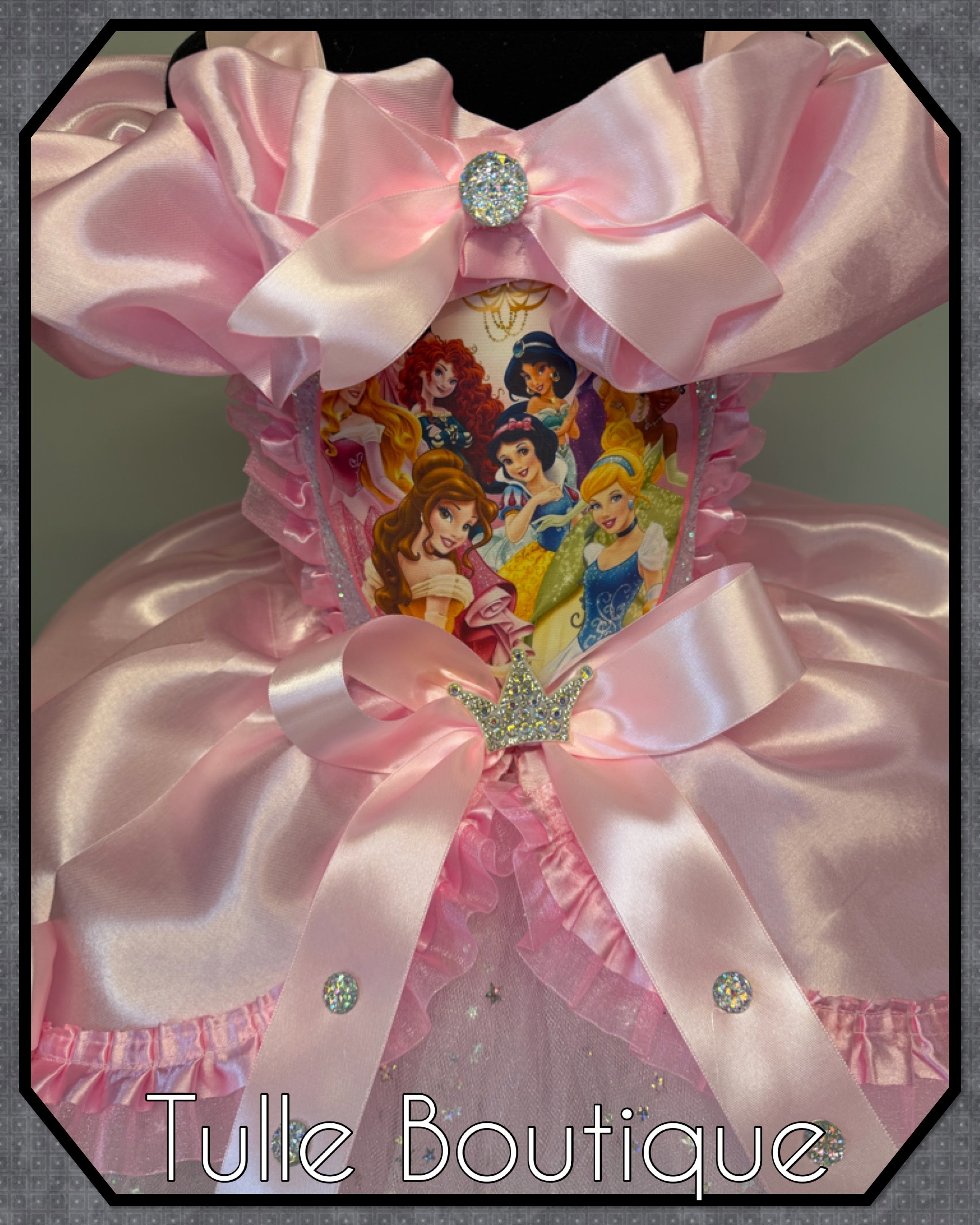 Girls toddlers pink Bow Disney Princess tutu dress, ballgown, fancy dress costume