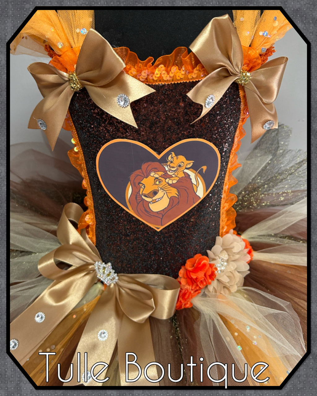 Girls toddlers Lion King Mufasa and Simba tutu dress, ballgown, fancy dress costume