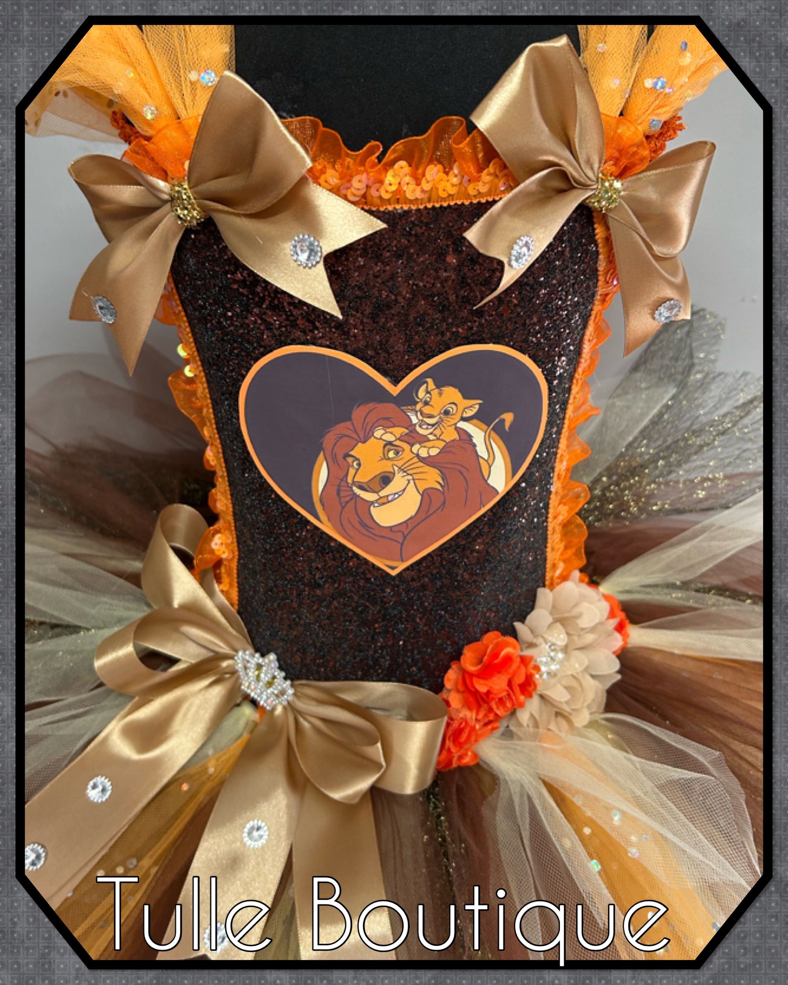 Girls toddlers Lion King Mufasa and Simba tutu dress, ballgown, fancy dress costume